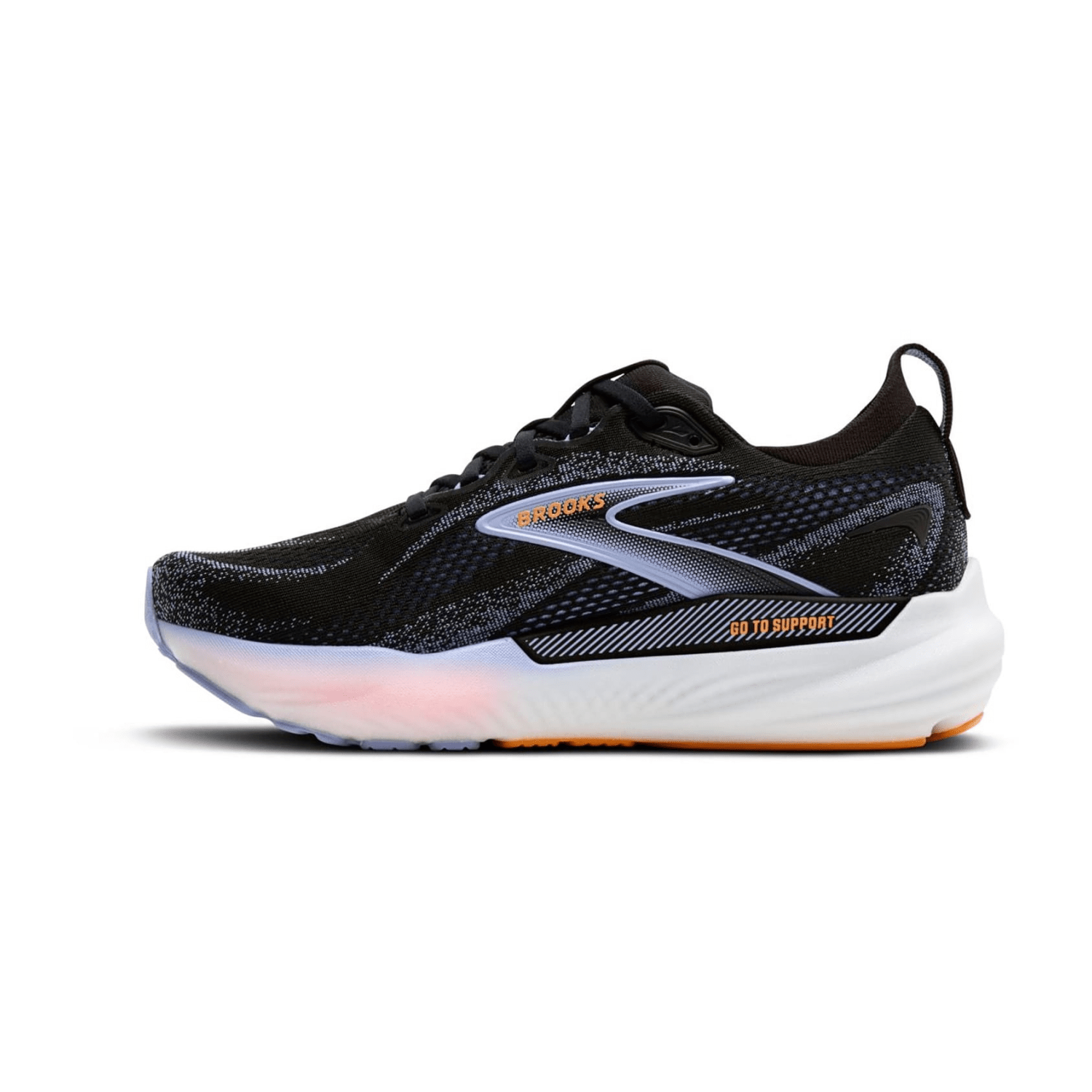 Brooks Glycerin GTS 22 Women's Running Shoes - Black, Blue Heron, Orange Synthetic