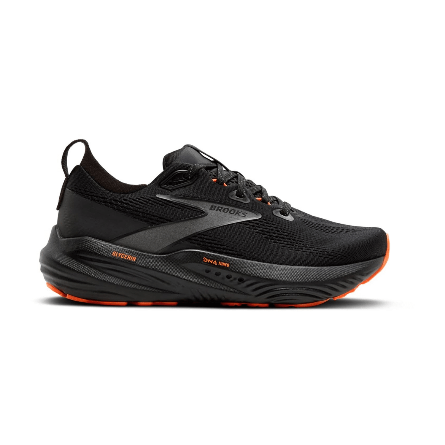 Brooks Glycerin 22 Men's Running Shoes - Athletic Sneakers in Black/Orange Synthetic