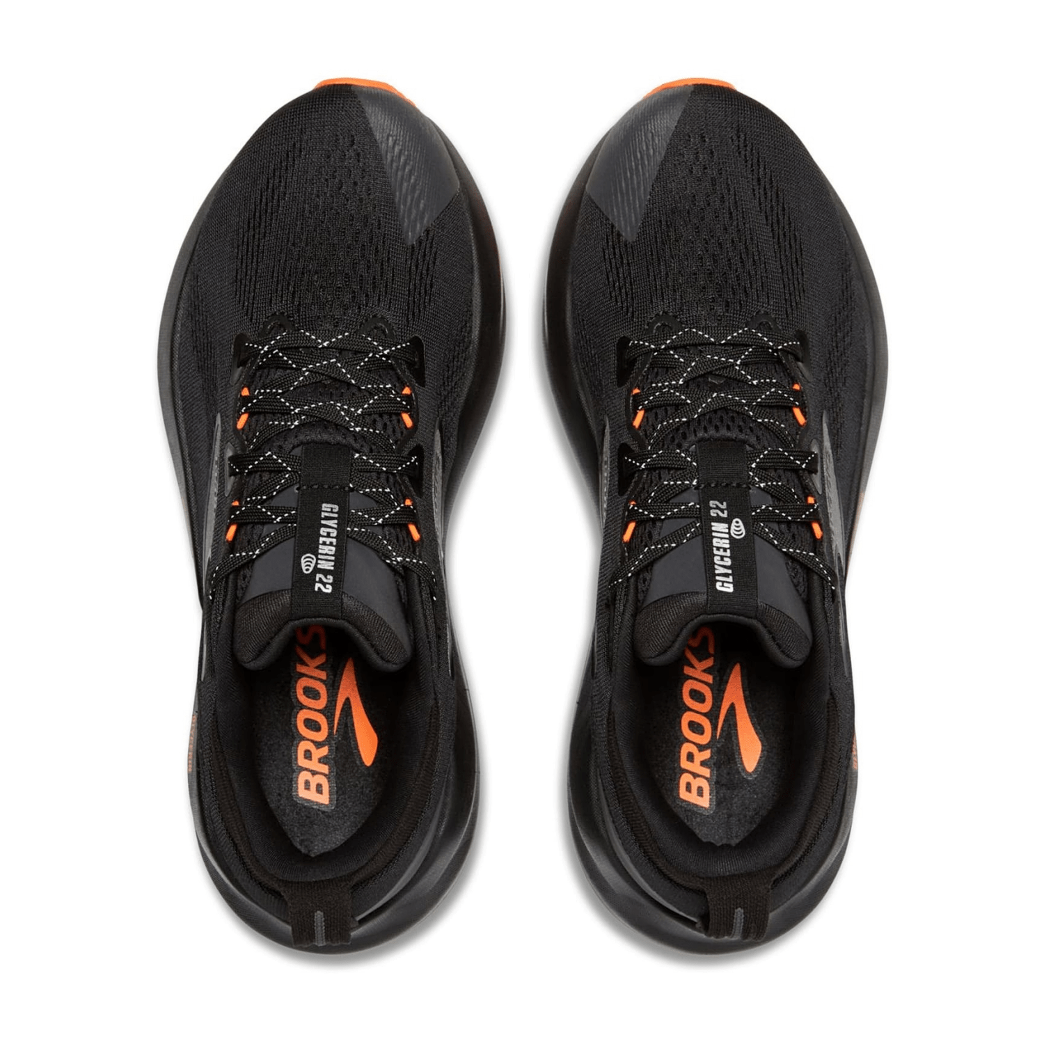 Brooks Glycerin 22 Men's Running Shoes - Athletic Sneakers in Black/Orange Synthetic