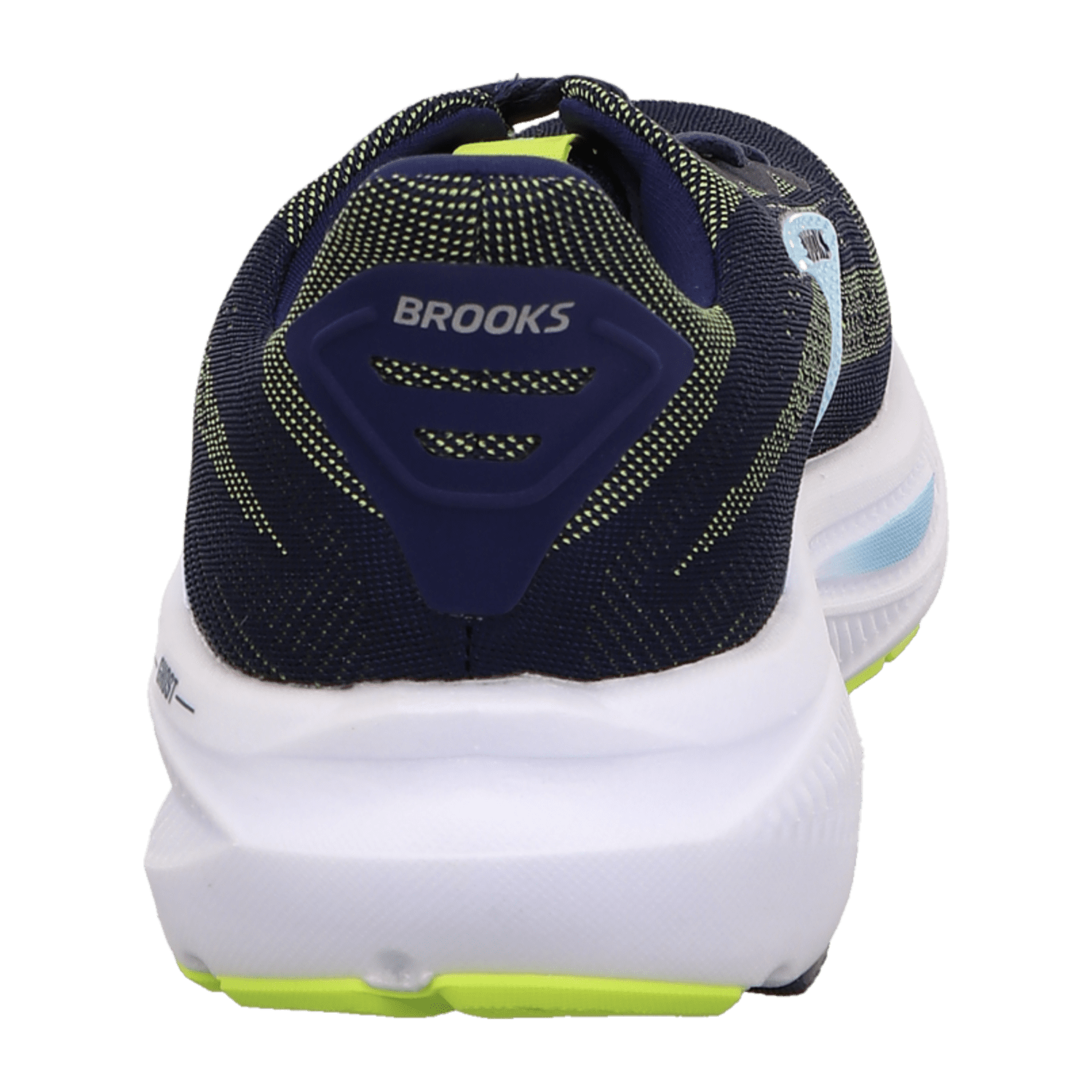 Brooks Ghost 17 Men's Running Shoes in Peacoat Lime Blue with Air Mesh