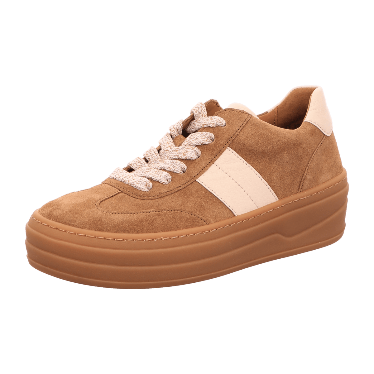 Gabor Women's Low-Top Sneakers Lion Panna Suede Lace-Up Comfort Shoes