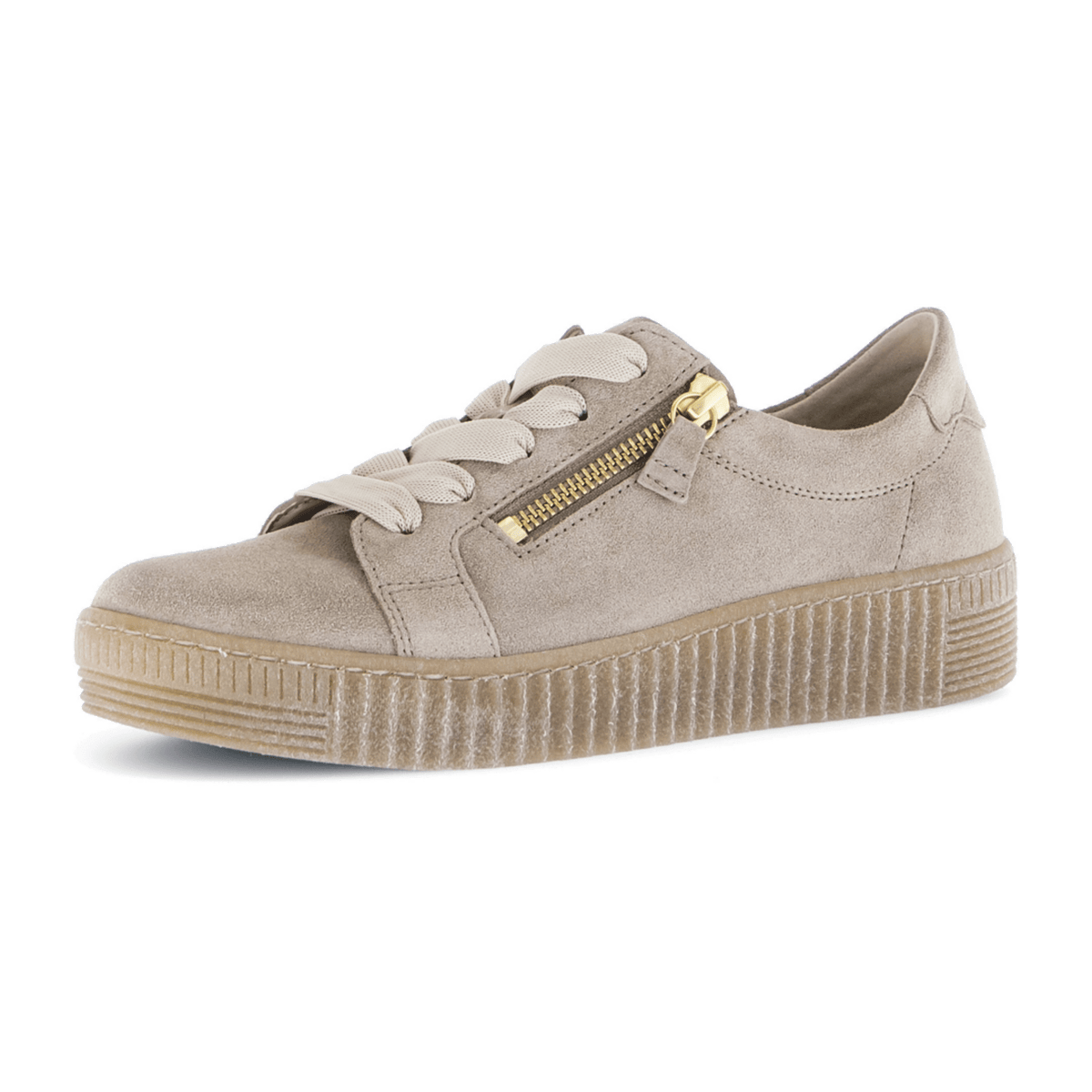 Gabor Women's Low-Top Sneakers - Warm Lined Suede Shoes Silk Gold