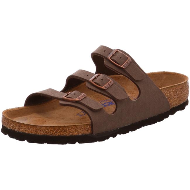 Birkenstock Florida Sandals Shoes Birko-Flor Soft SFB Flip-Flops Slides Mocca regular - Bartel-Shop