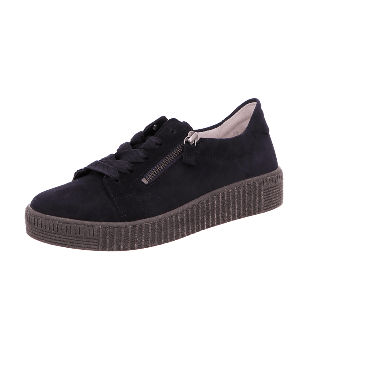 Gabor Women's Low-Top Sneakers - Best Fitting Suede Shoes in Atlantic Blue