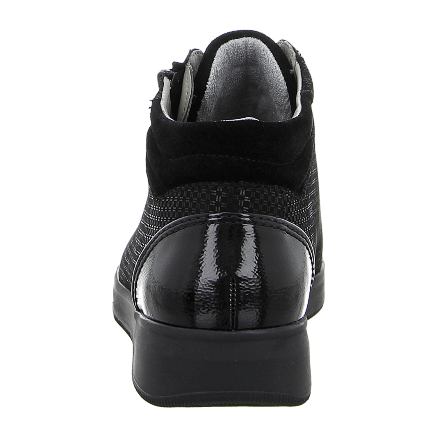 ARA ROM Women's Sneakers in Black Smooth Leather with Lace-Up Closure and Polyurethane Sole