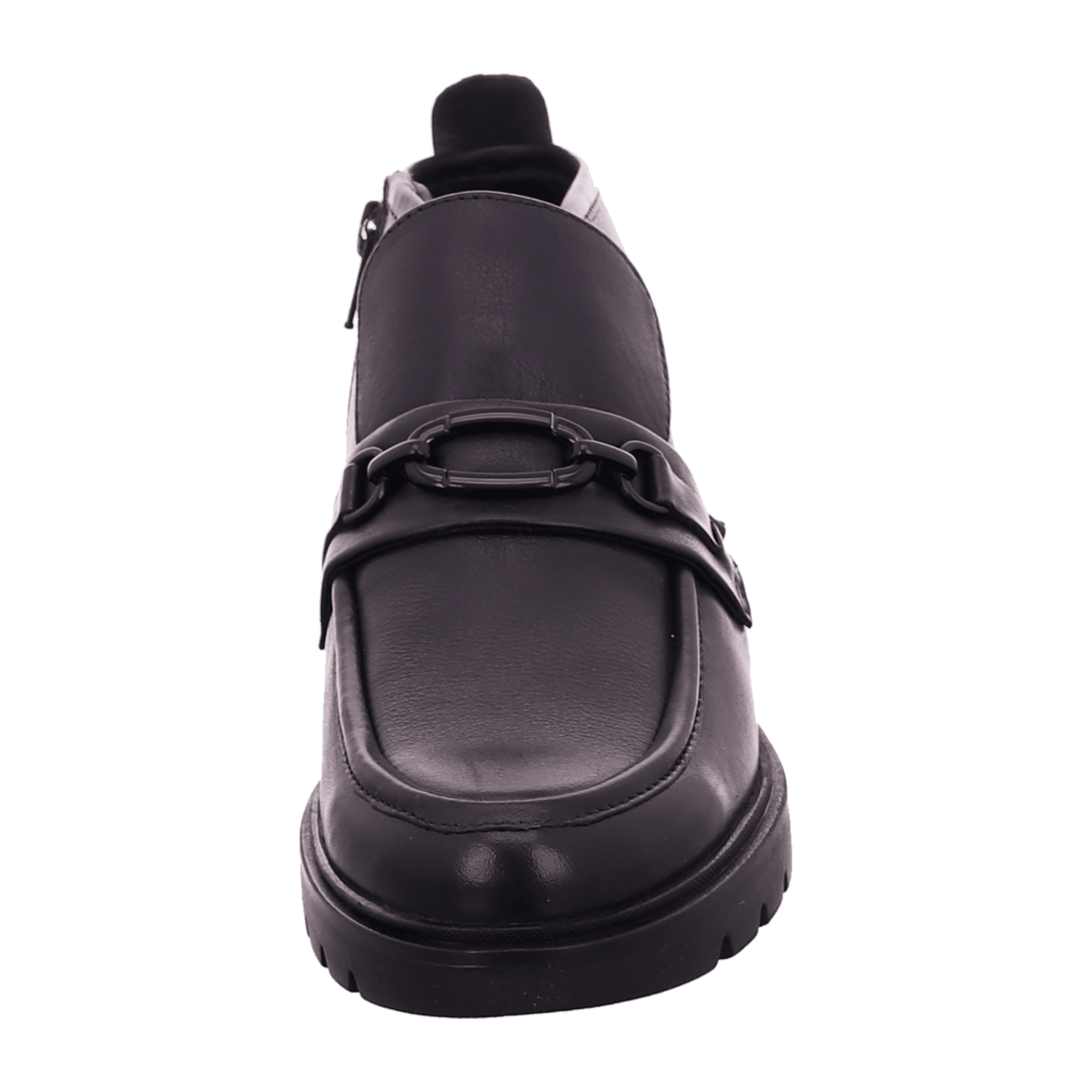 ARA Cambridge Women's Ankle Boot in Black Smooth Leather with Zipper and Round Toe