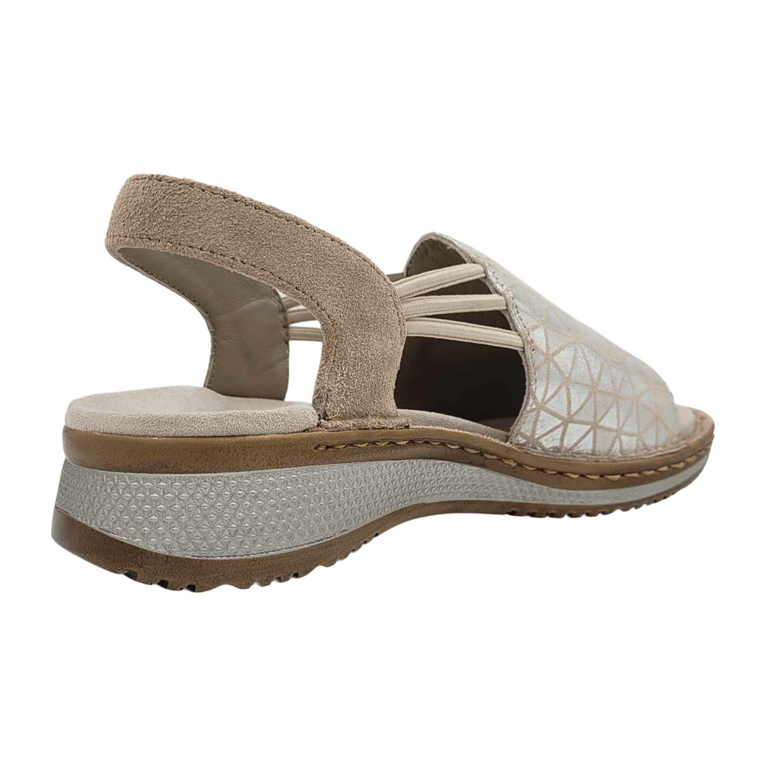 ARA HAWAII Women's Suede Leather Slip-On Ballet Flats with Open Toe in Beige - Bartel-Shop