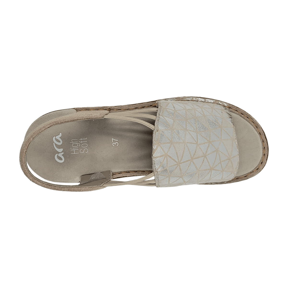 ARA HAWAII Women's Suede Leather Slip-On Ballet Flats with Open Toe in Beige - Bartel-Shop
