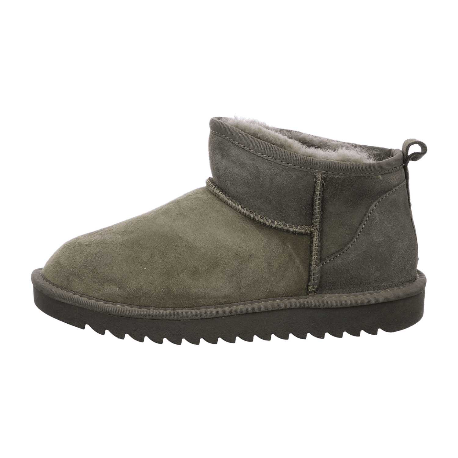 ARA Women's Alaska Suede-Look Bootie with Wool Lining, Pull-On Chelsea Boot in Classic Army Green - Bartel-Shop