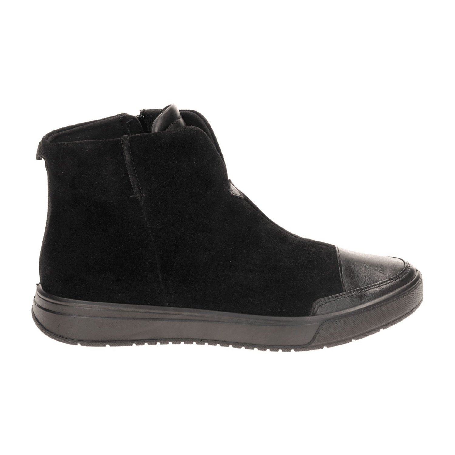 ARA Rom Women's Nubuck Leather Ankle Boots with Zipper Classic Black