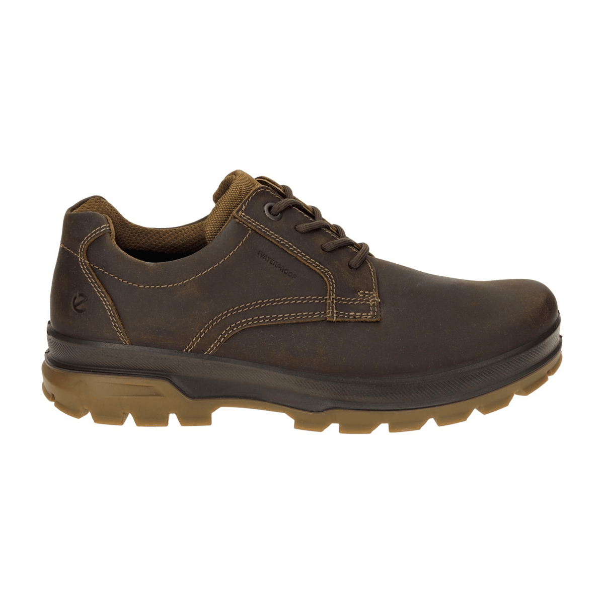 ECCO Men's Rugged Track Waterproof Leather Trekking Shoes Brown