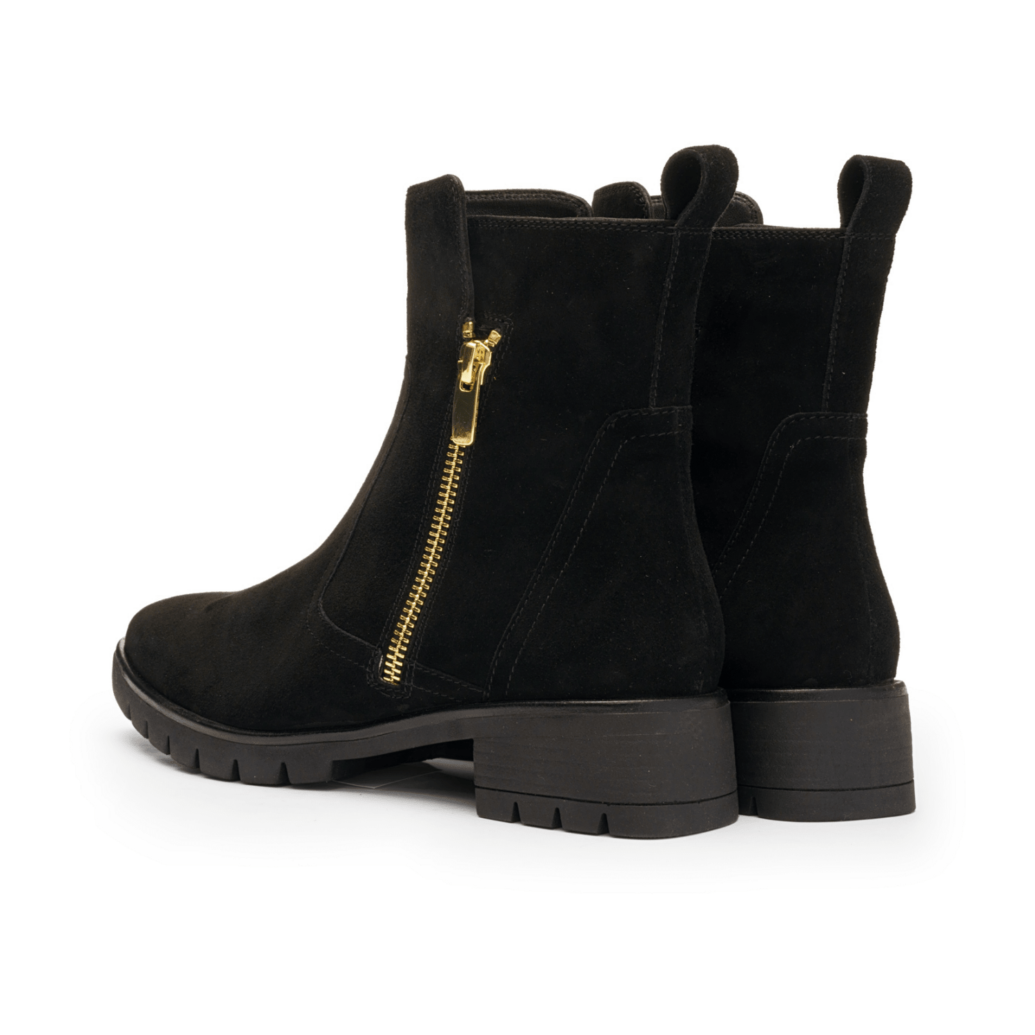 ARA Napoli Women's Ankle Boots in Black Nubuck Leather with Zipper - Classic Style - Bartel-Shop
