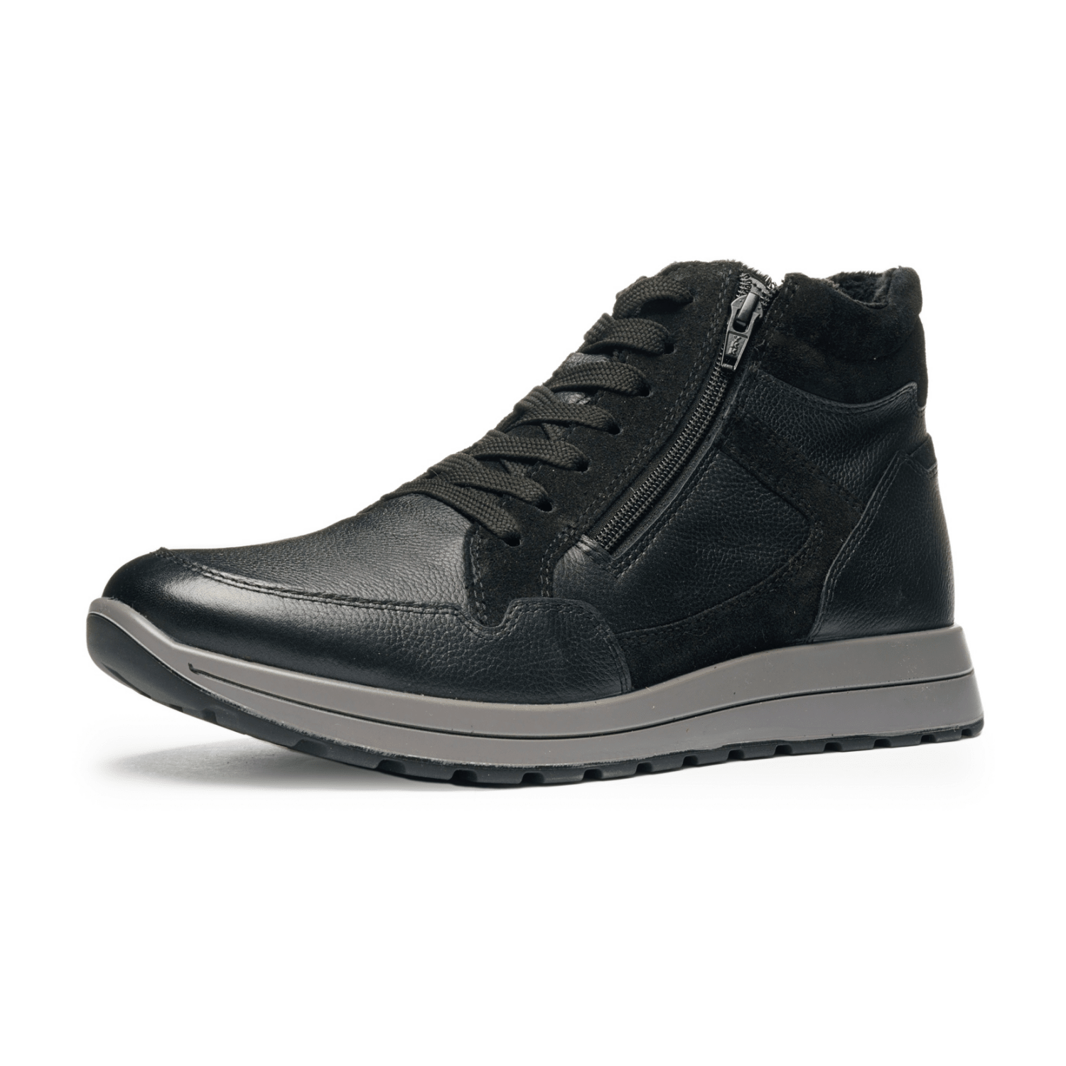 ARA MATTEO Men's Classic Black Smooth Leather Oxford Shoes