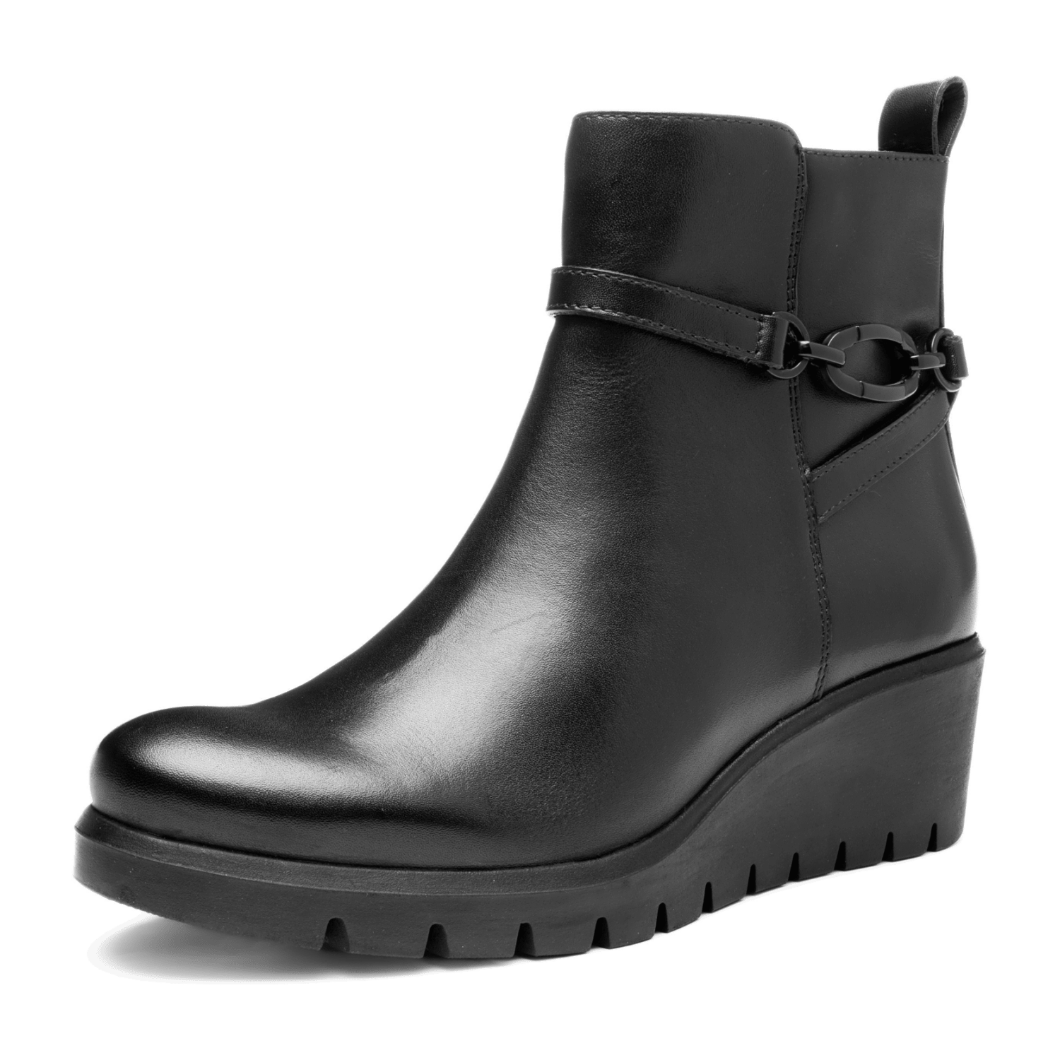 ARA COMO Women's Classic Smooth Leather Zip Boots in Black - Bartel-Shop