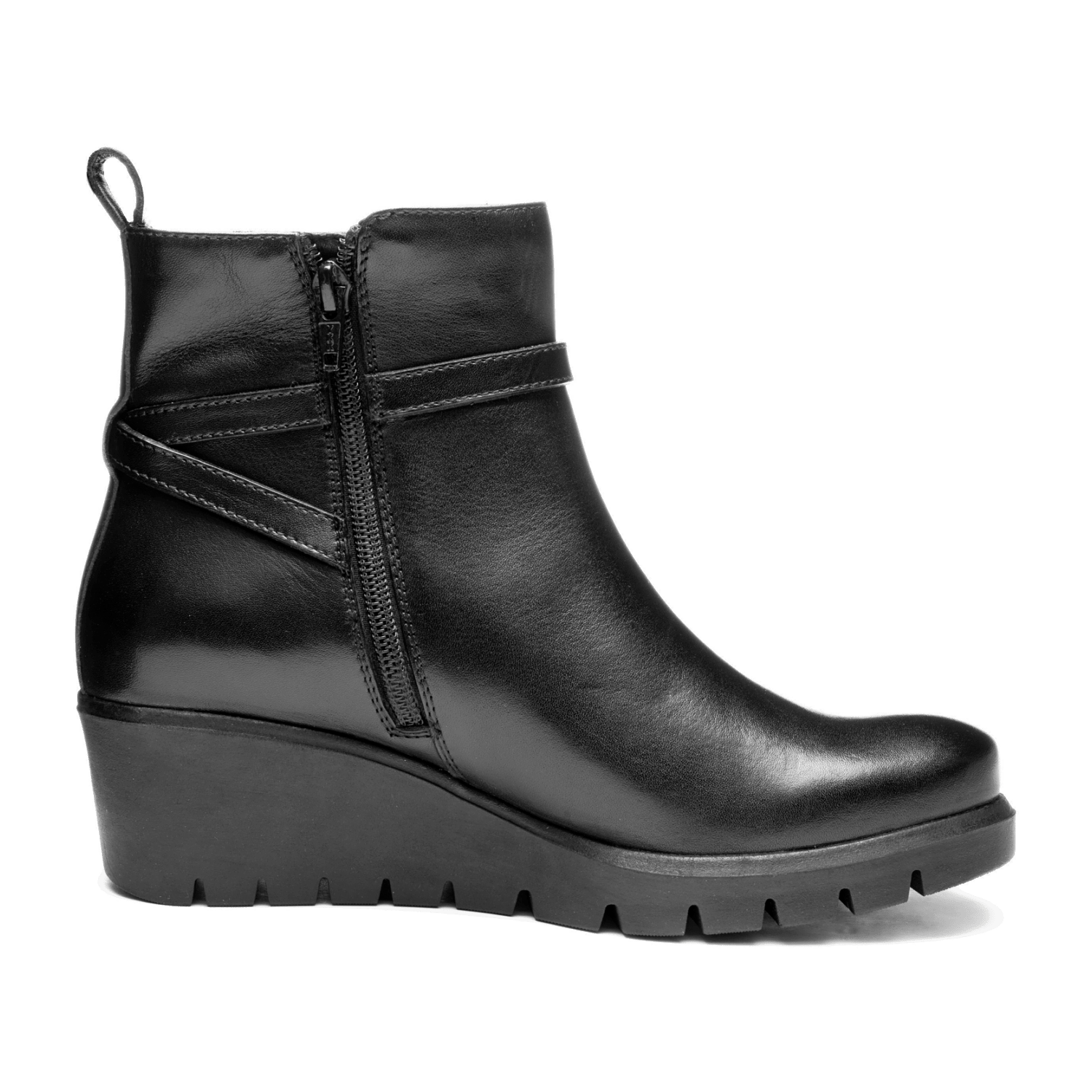 ARA COMO Women's Classic Smooth Leather Zip Boots in Black - Bartel-Shop