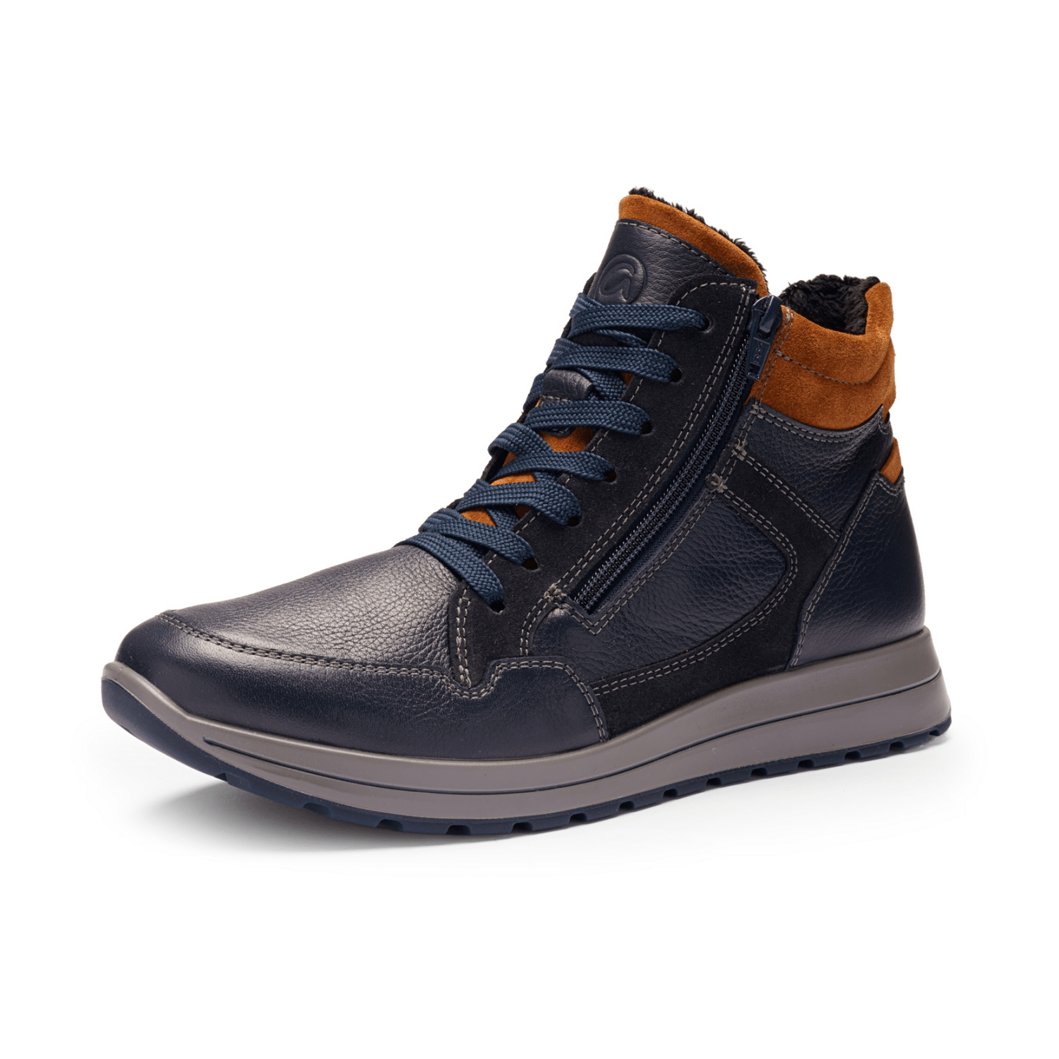 ARA Men's Matteo 2.0 Leather Derby Boots Classic Blue