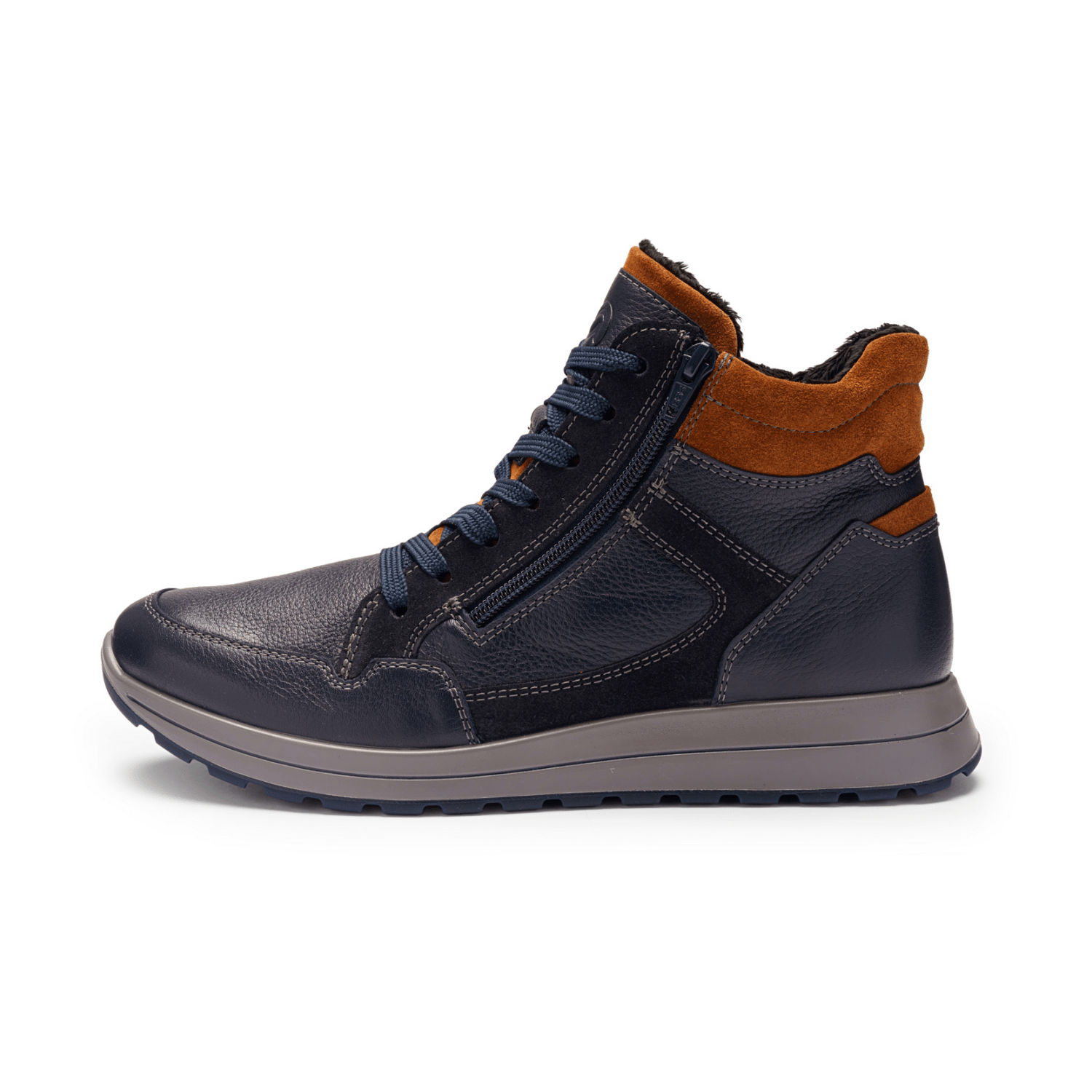 ARA Men's Matteo 2.0 Leather Derby Boots Classic Blue