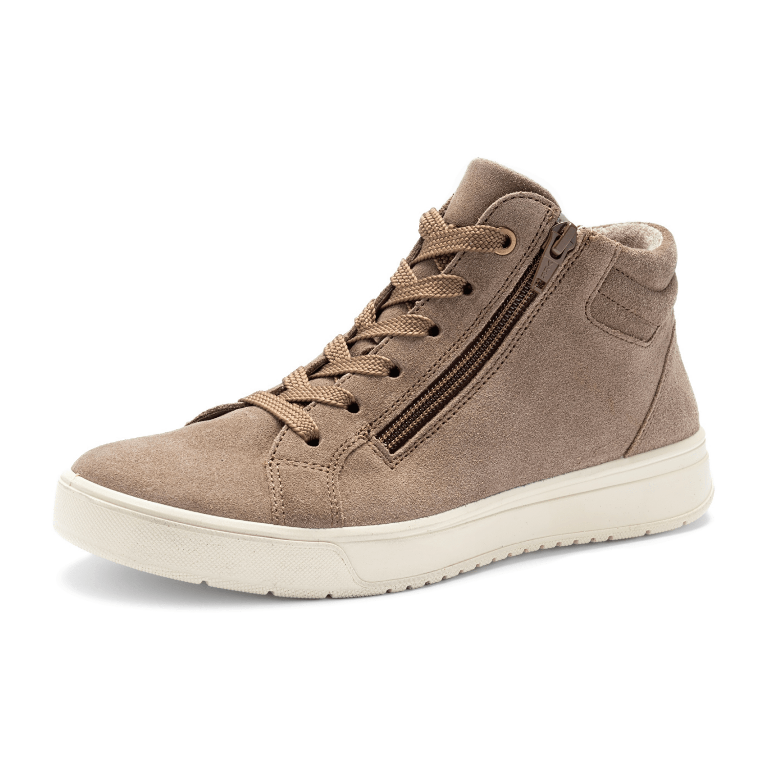 ARA Rom Women's Velour Leather Sneakers in Beige with Lace-Up Closure - Bartel-Shop