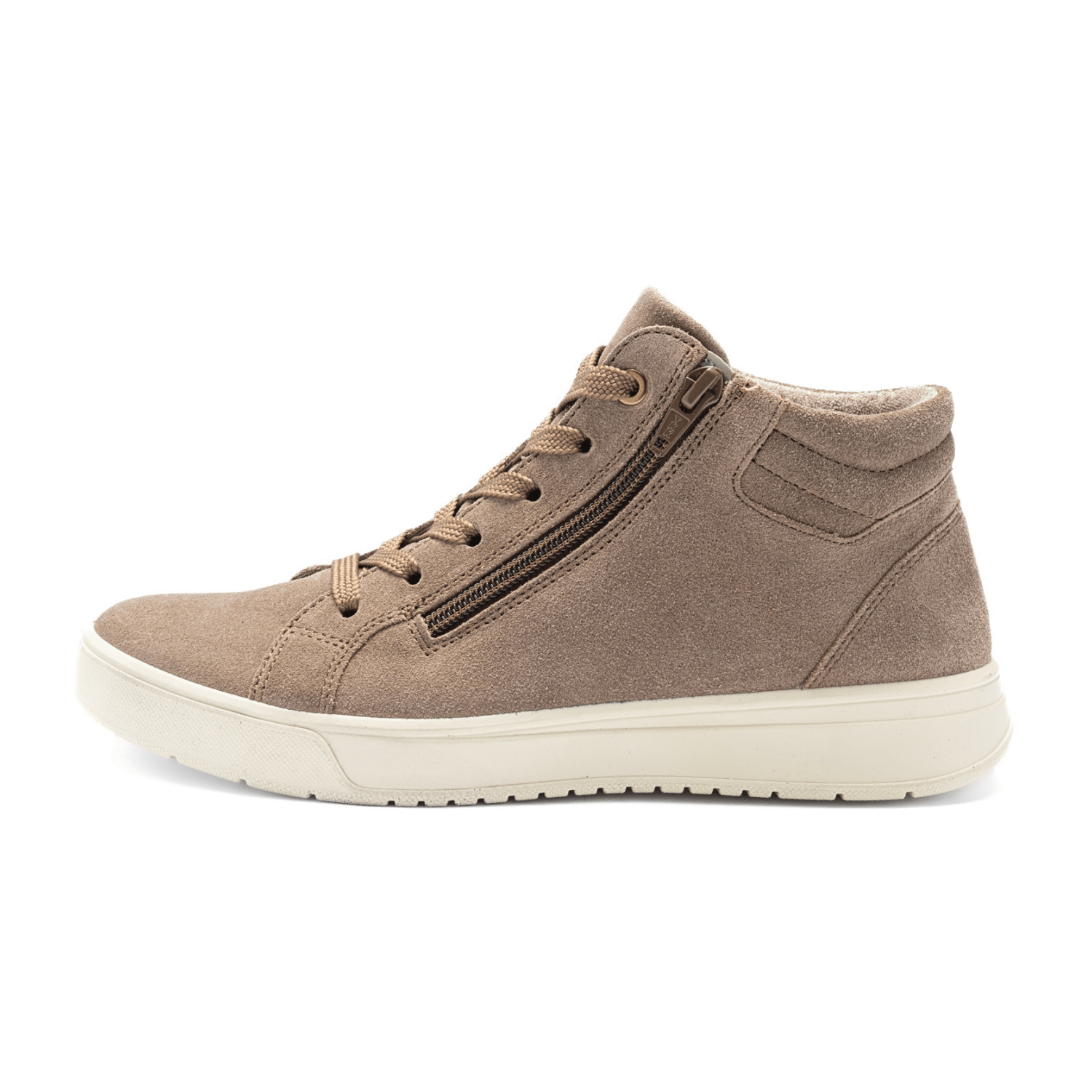 ARA Rom Women's Velour Leather Sneakers in Beige with Lace-Up Closure - Bartel-Shop