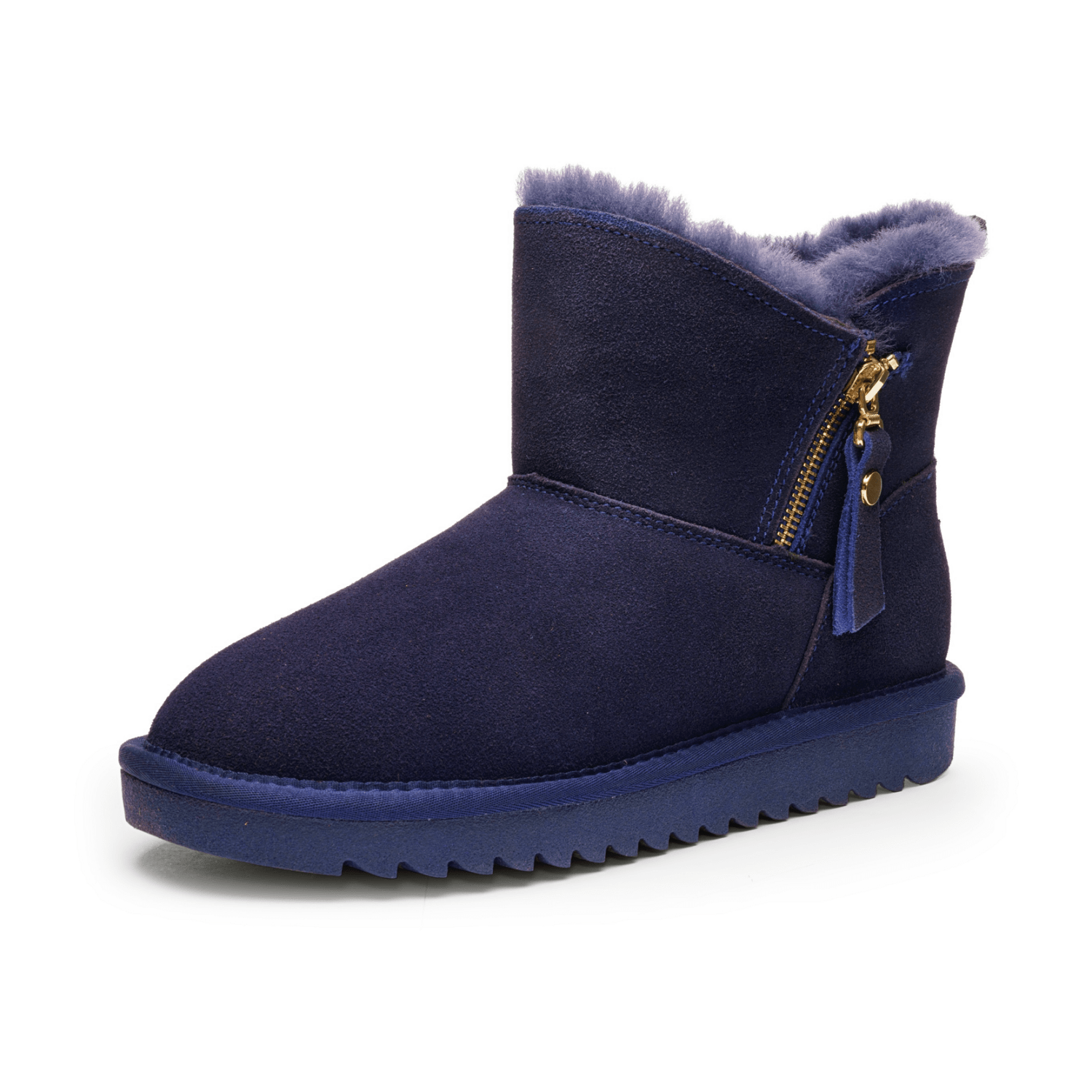 ARA Alaska Boots Women's Suede-Look Classic Pull-On Boots with Wool Lining in Ocean Blue - Bartel-Shop