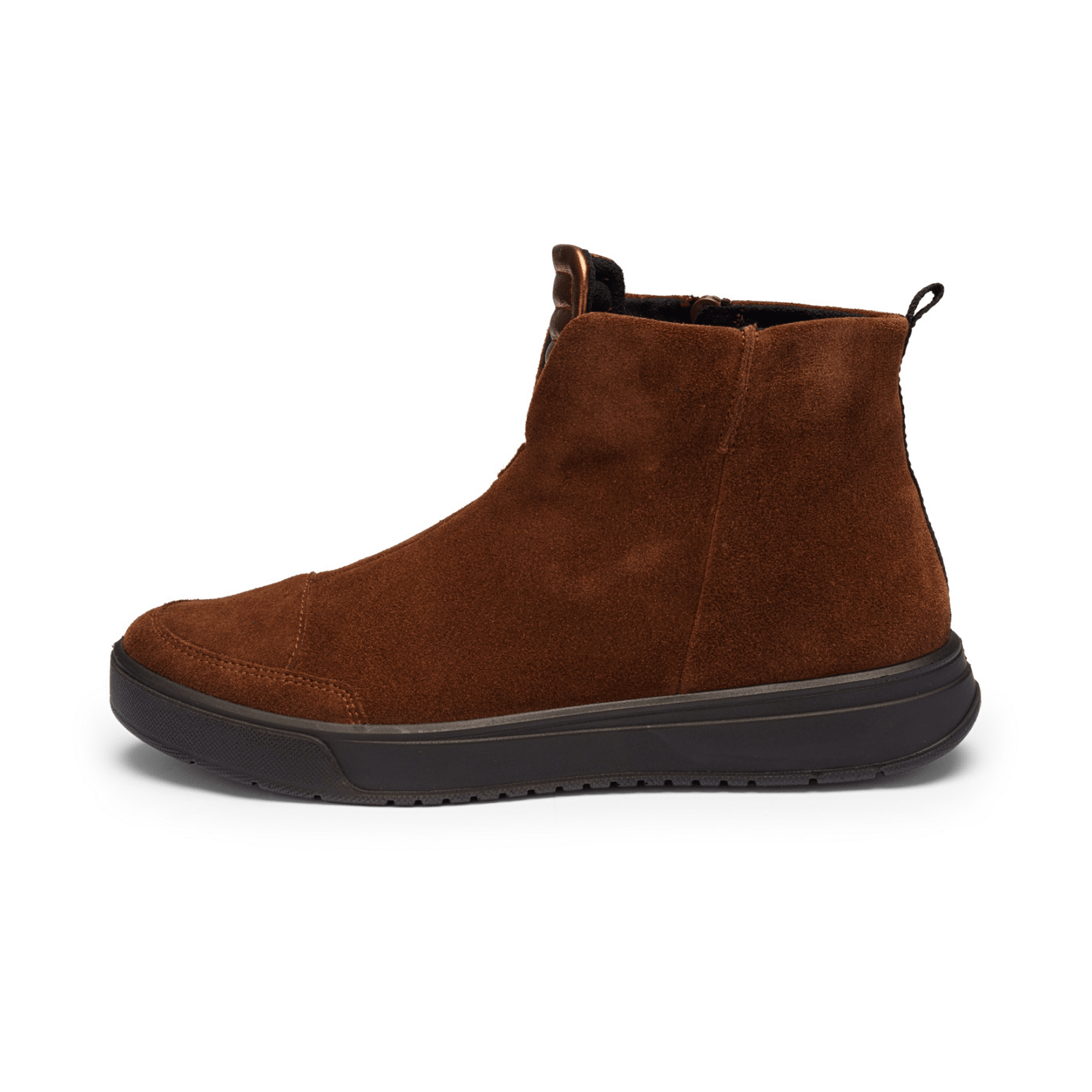 ARA Rom Women's Ankle Boots in Brown Nubuck Leather with Zipper Classic Style Round Toe Synthetic Lining Polyurethane Sole