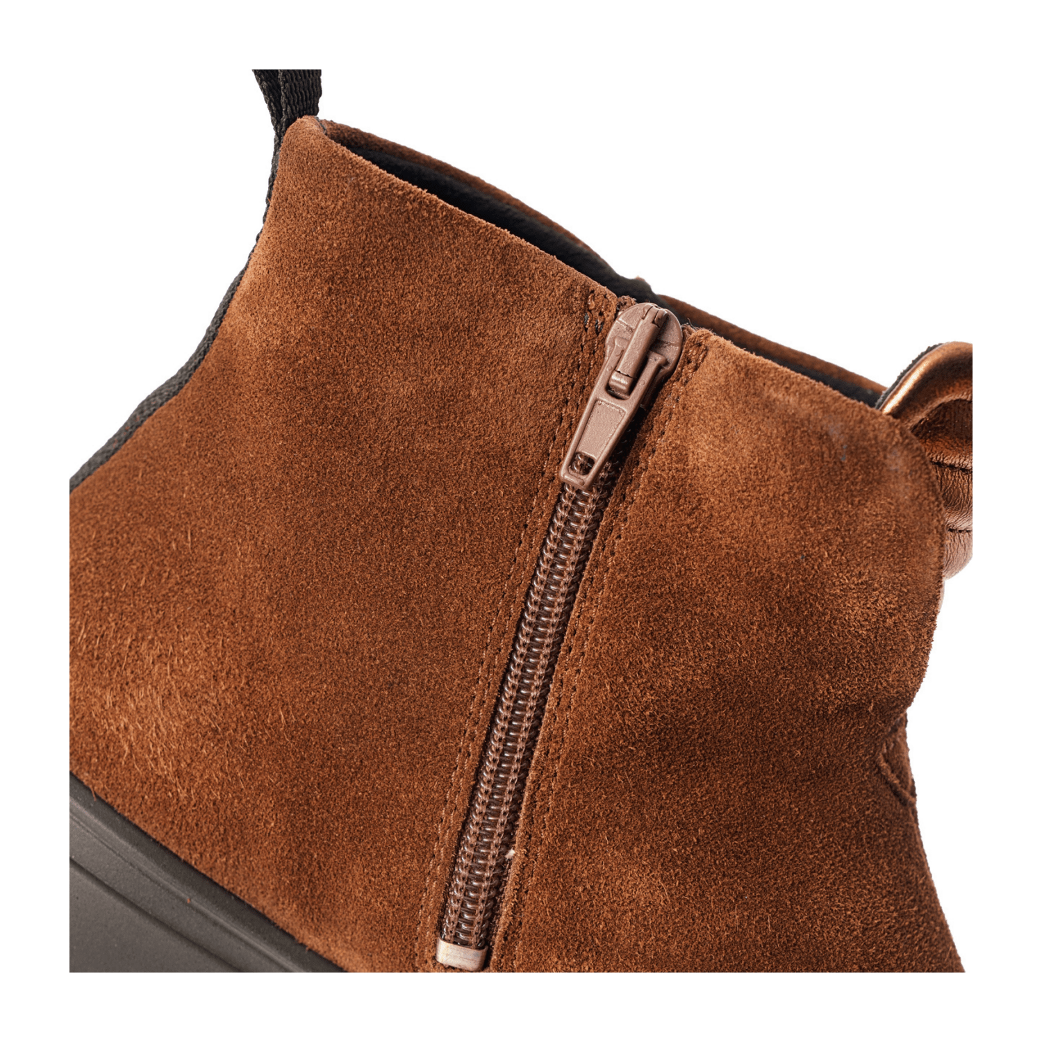 ARA Rom Women's Ankle Boots in Brown Nubuck Leather with Zipper Classic Style Round Toe Synthetic Lining Polyurethane Sole