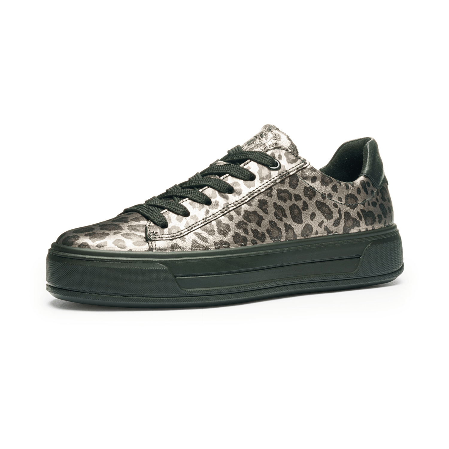 ARA Canberra Women's Sneakers in animal print smooth leather with lacing and polyurethane sole