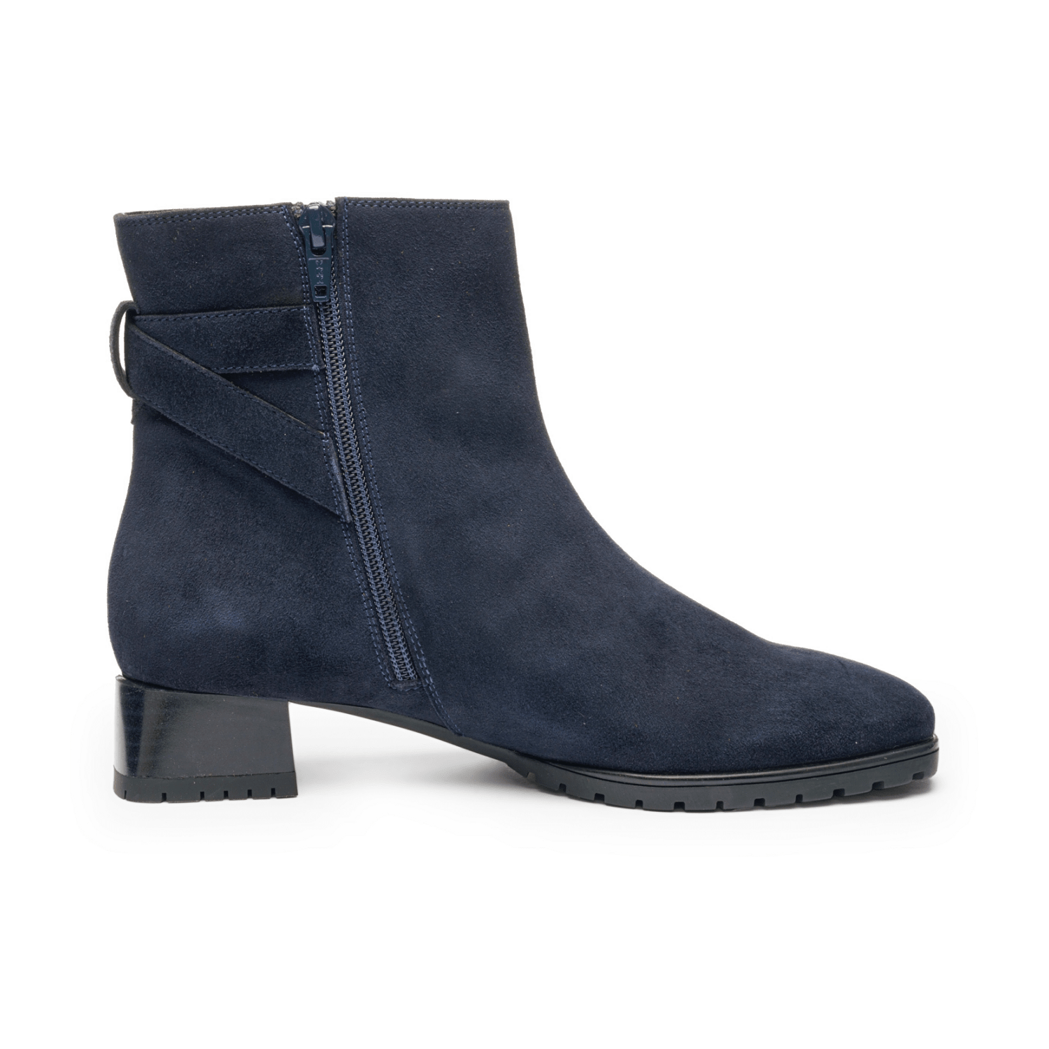 ARA Graz Women's Ankle Boots Classic Blue Nubuck Leather Zipper Round Toe Removable Insole High Soft - Bartel-Shop