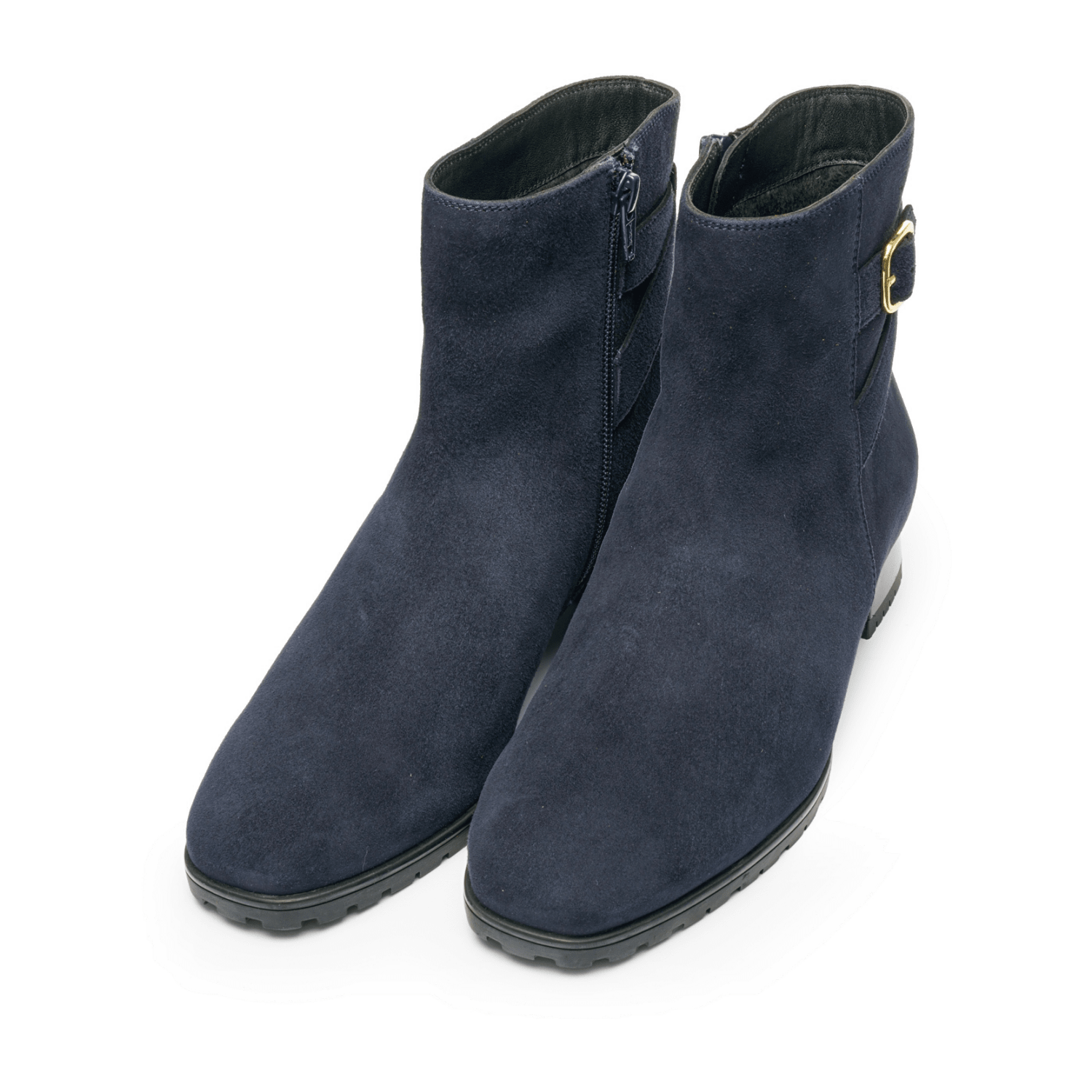 ARA Graz Women's Ankle Boots Classic Blue Nubuck Leather Zipper Round Toe Removable Insole High Soft - Bartel-Shop