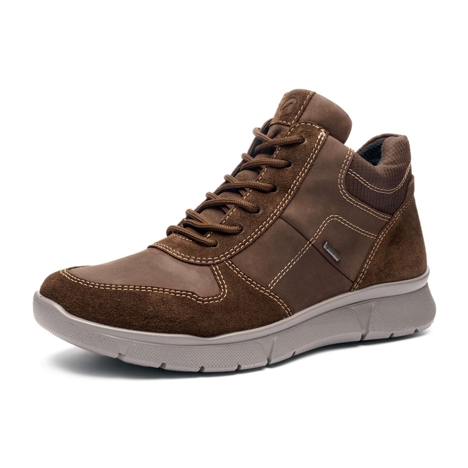 ARA Romano Men's Velour Leather Ankle Boots Classic Brown Lace-Up Boots