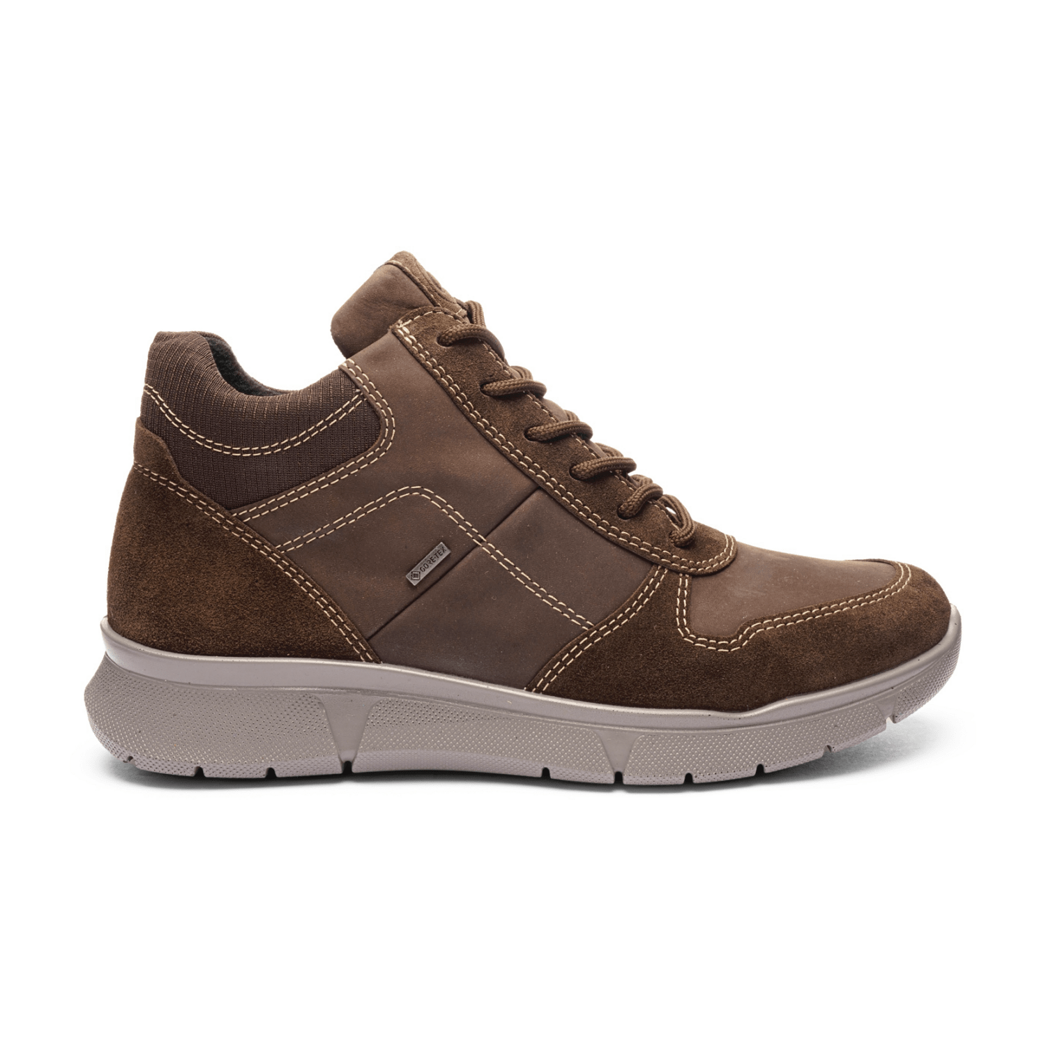 ARA Romano Men's Velour Leather Ankle Boots Classic Brown Lace-Up Boots