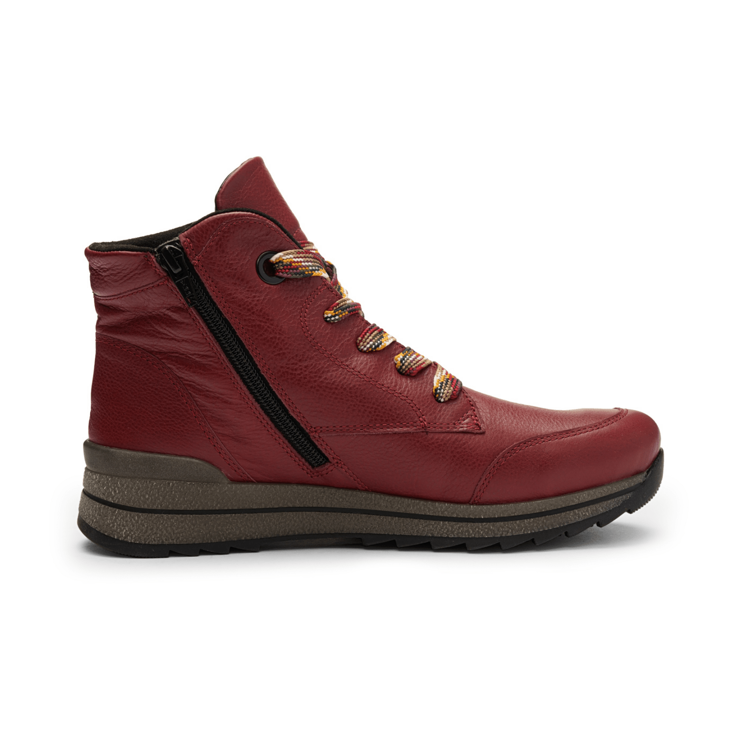ARA Osaka Women's Ankle Boots Lacing Red Berry Warm Lining Wide Fit 12-24543 - Bartel-Shop