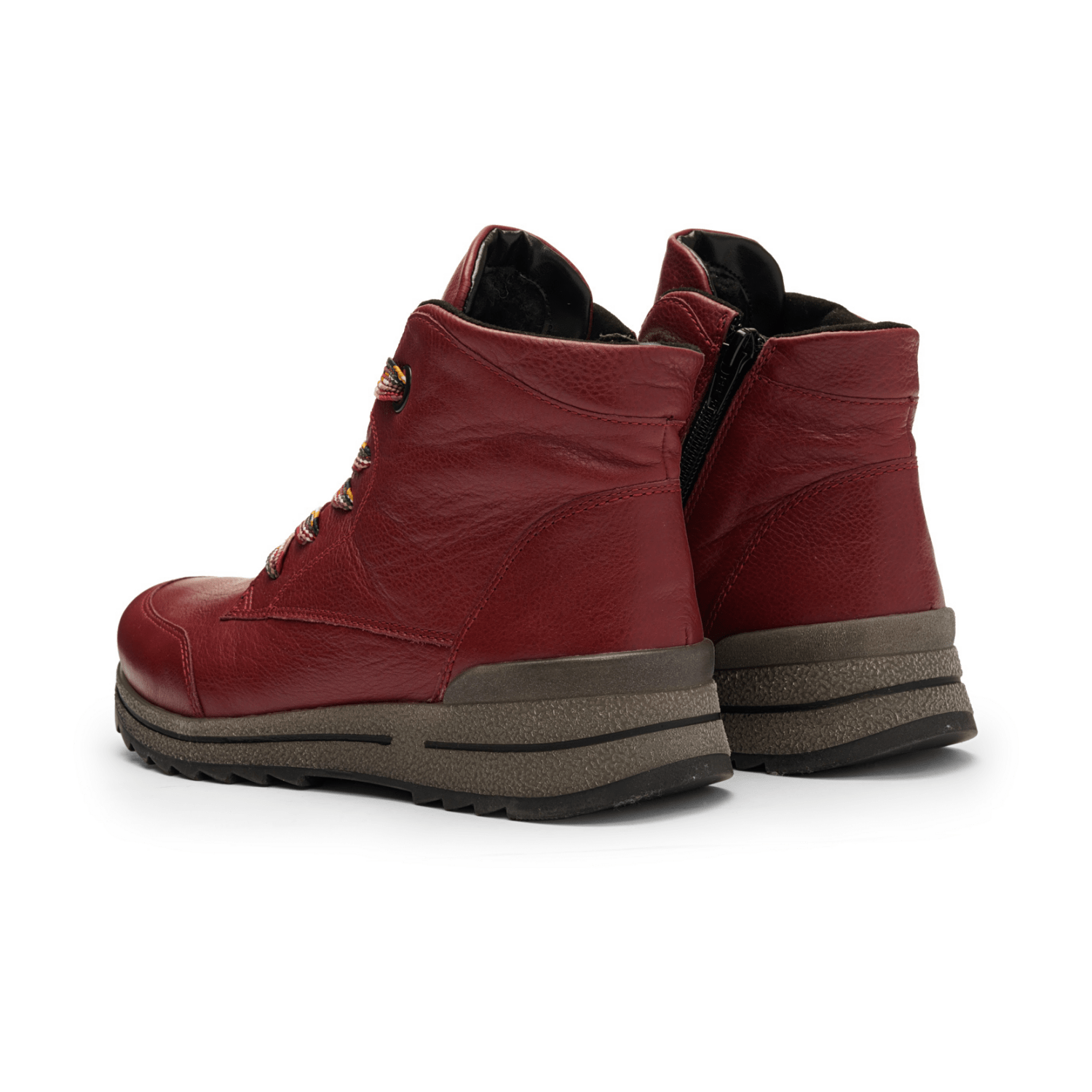 ARA Osaka Women's Ankle Boots Lacing Red Berry Warm Lining Wide Fit 12-24543 - Bartel-Shop