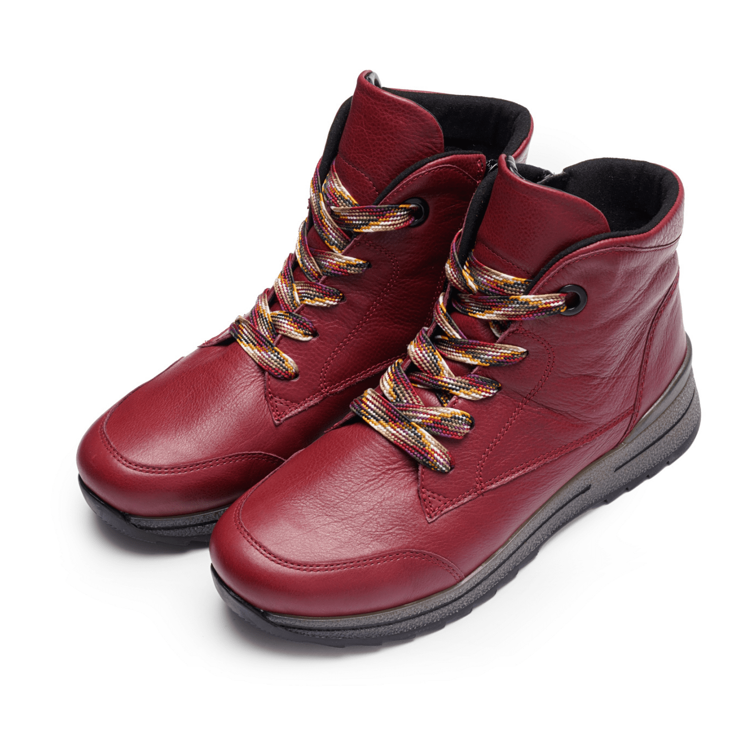 ARA Osaka Women's Ankle Boots Lacing Red Berry Warm Lining Wide Fit 12-24543 - Bartel-Shop