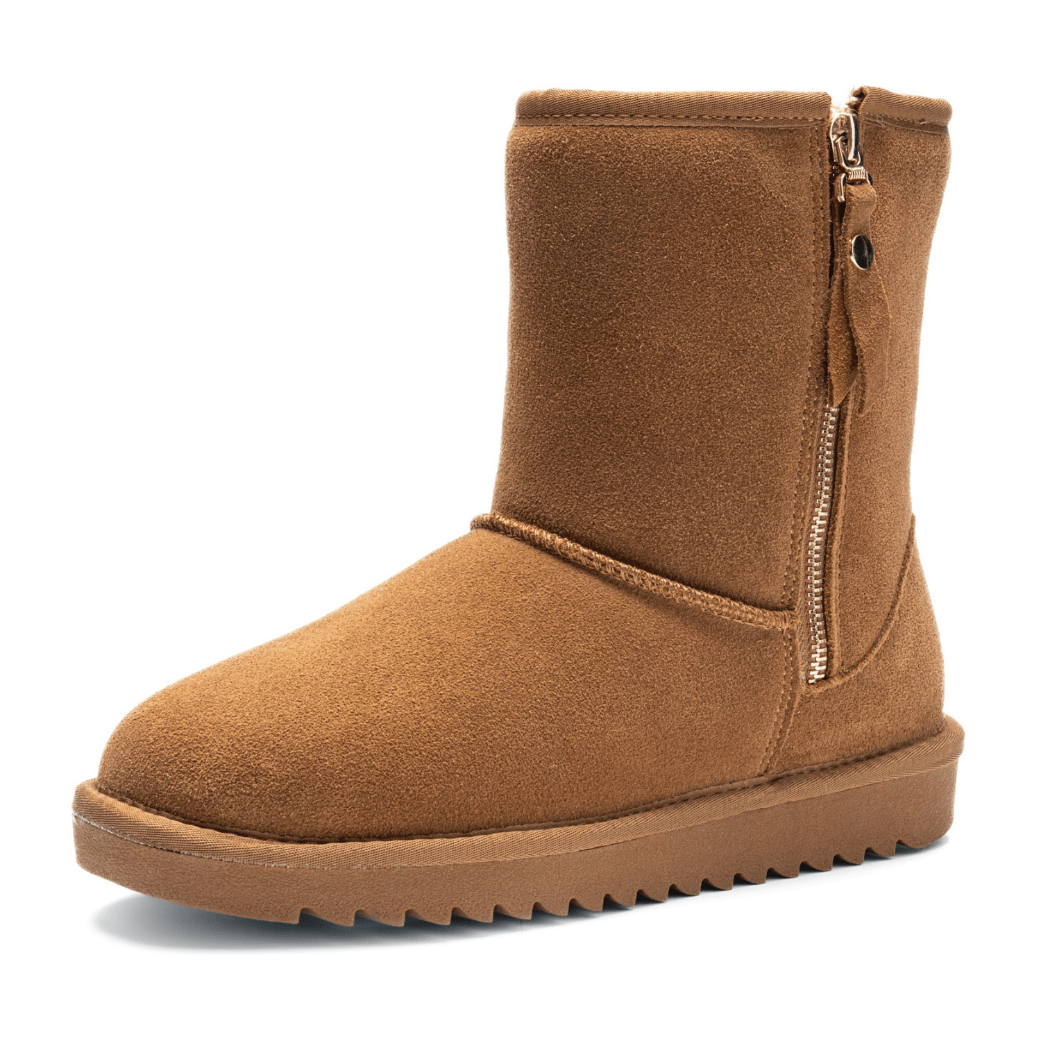 ARA Alaska Women's Boots in Brown Suede with Zipper and Warm Lining - Bartel-Shop