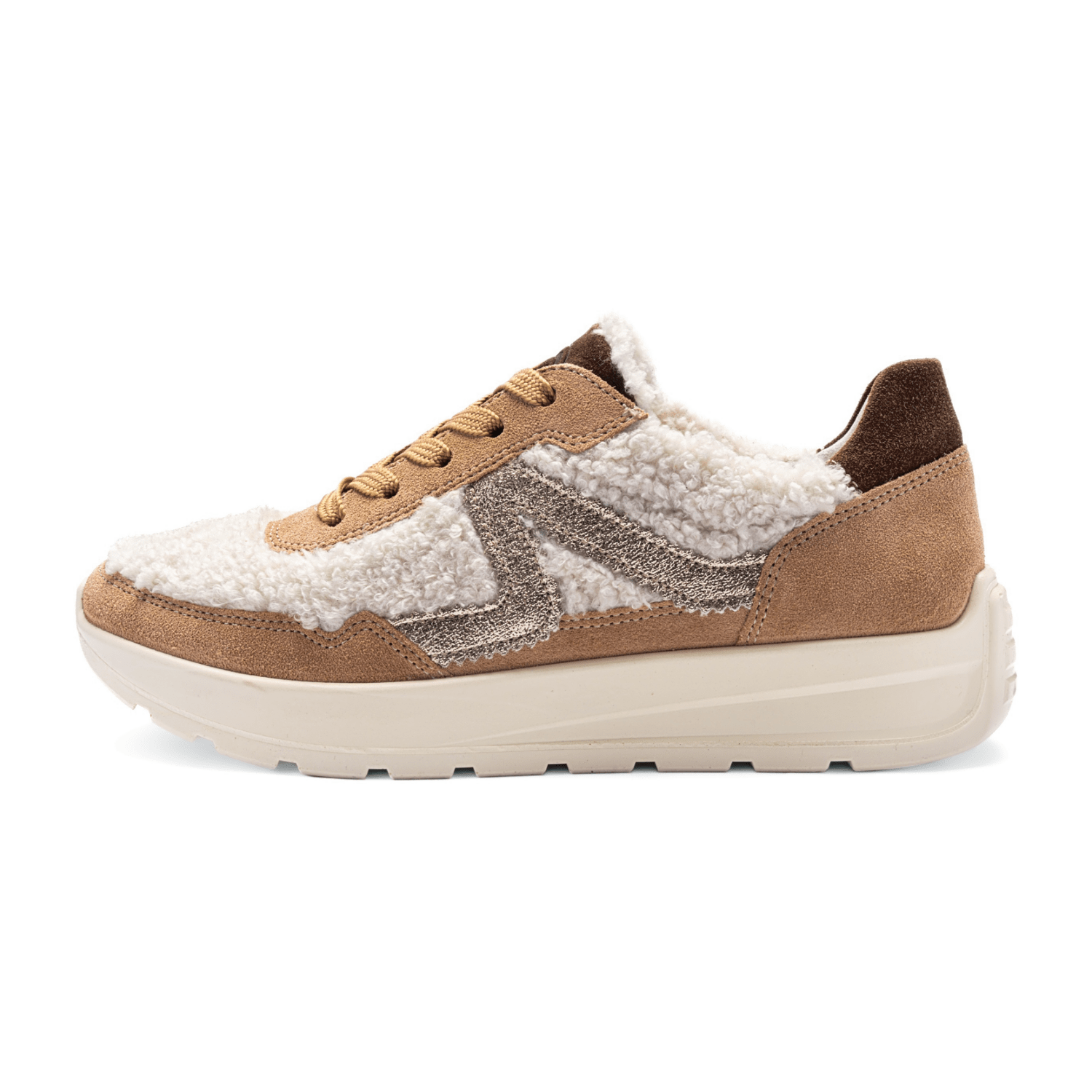 ARA New York Women's Sneakers in Brown Suede with Lace-Up Closure and Removable Insole