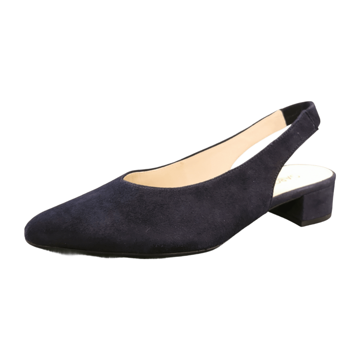Gabor Women's Slingback Pumps - Dark Blue Suede Comfort Heels