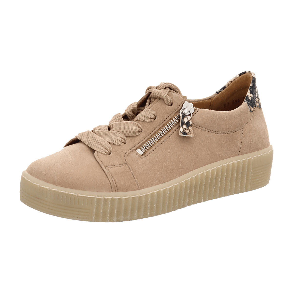 Gabor Women's Low-Top Sneakers - Sand Black Suede Comfort Shoes