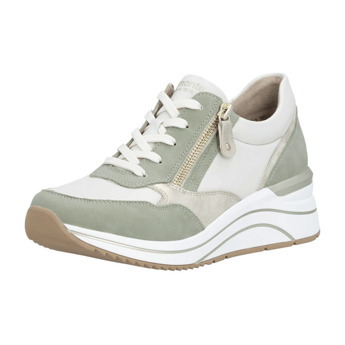 Remonte Women's White Stretch Sneakers - Flexible Fashion Trainers
