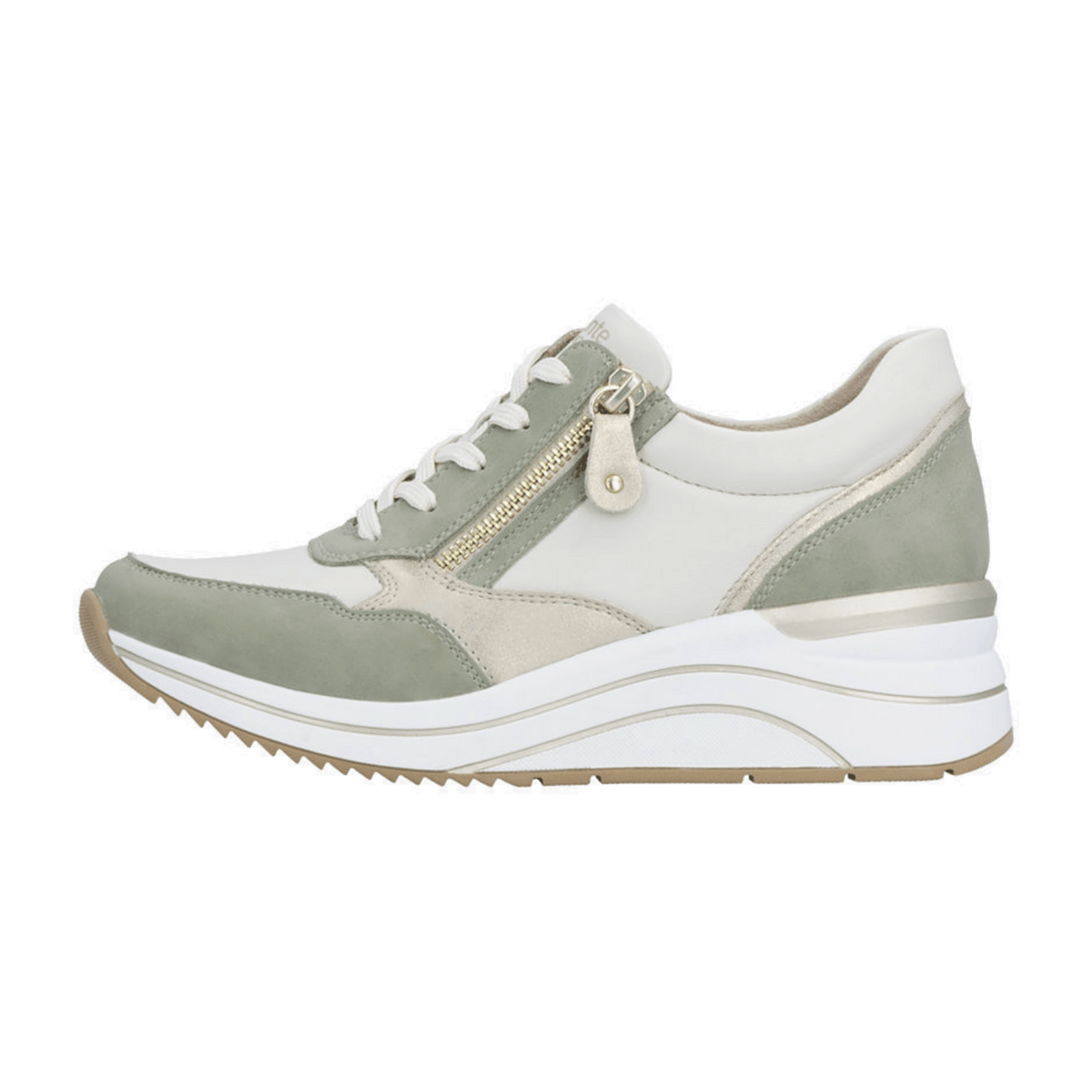 Remonte Women's White Stretch Sneakers - Flexible Fashion Trainers