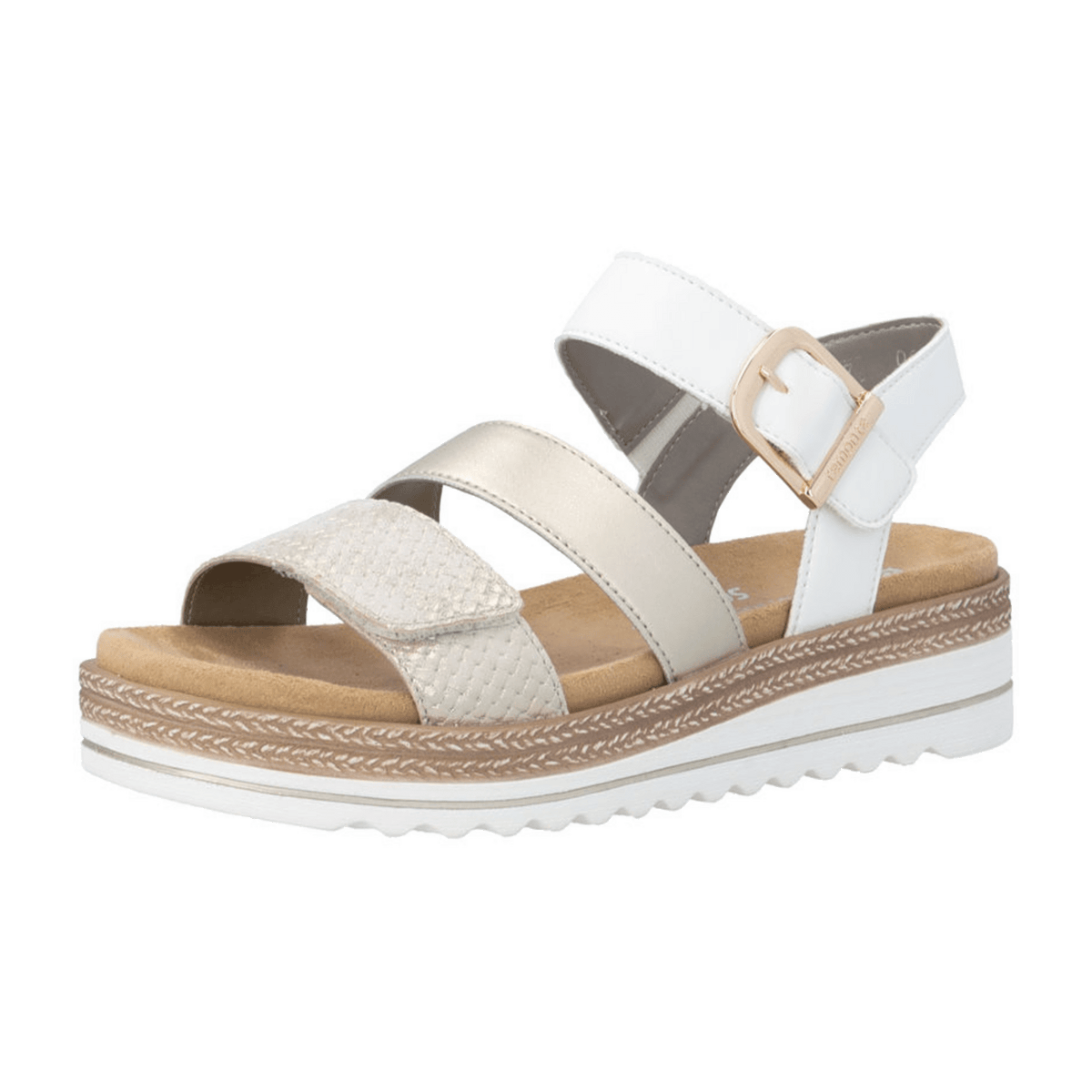 Remonte Women's Gold Sandals - Elegant Summer Open Toe Shoes
