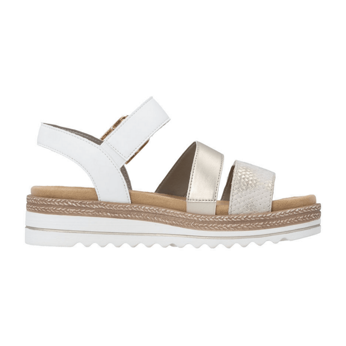 Remonte Women's Gold Sandals - Elegant Summer Open Toe Shoes