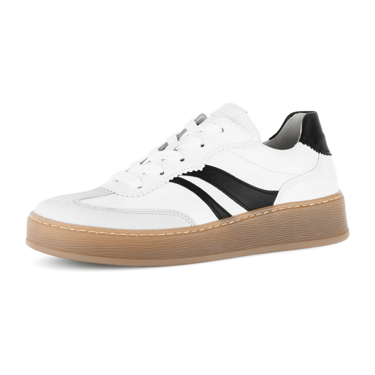Gabor Women's Comfort Low-Top Sneakers White Lea Black