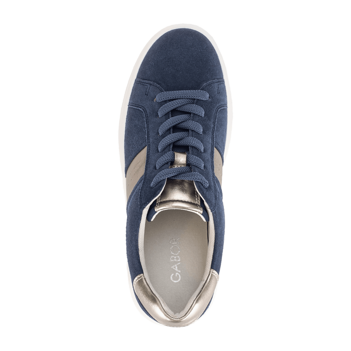 Gabor Women's Lace-Up Sneaker - Lightweight Patent Denim Puder