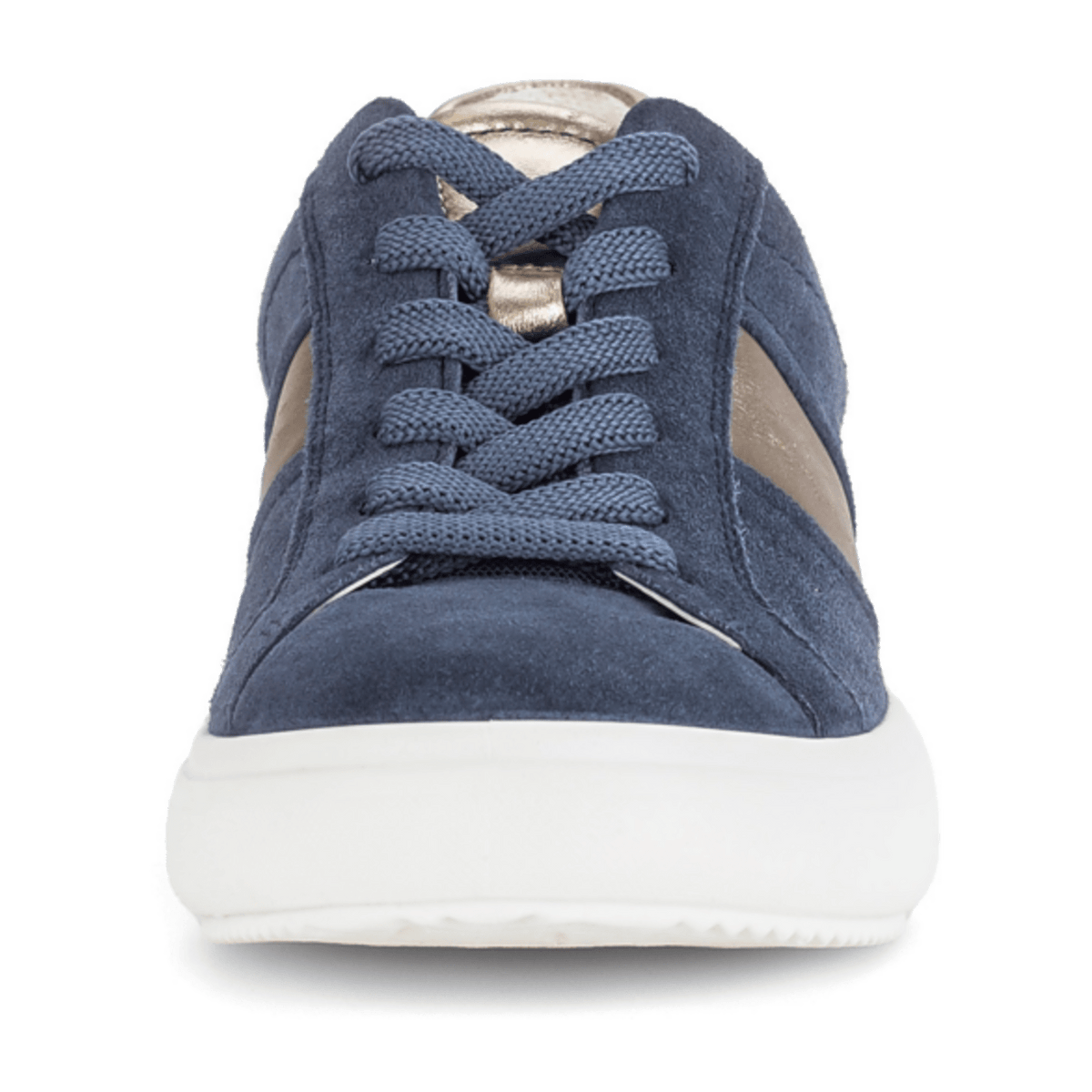Gabor Women's Lace-Up Sneaker - Lightweight Patent Denim Puder