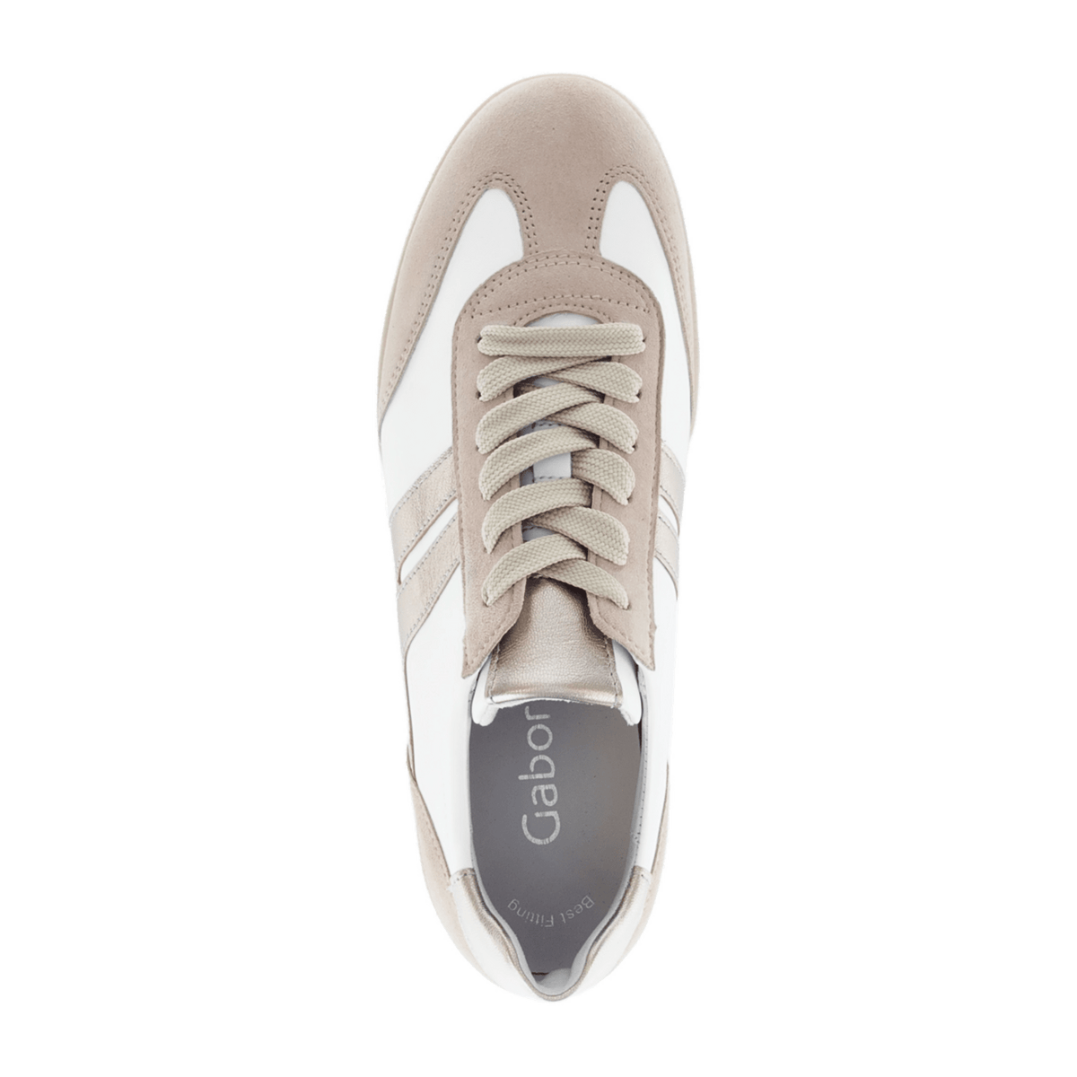 Gabor Women's Low-Top Sneakers - Best Fitting Suede Shoes Oak White Powder