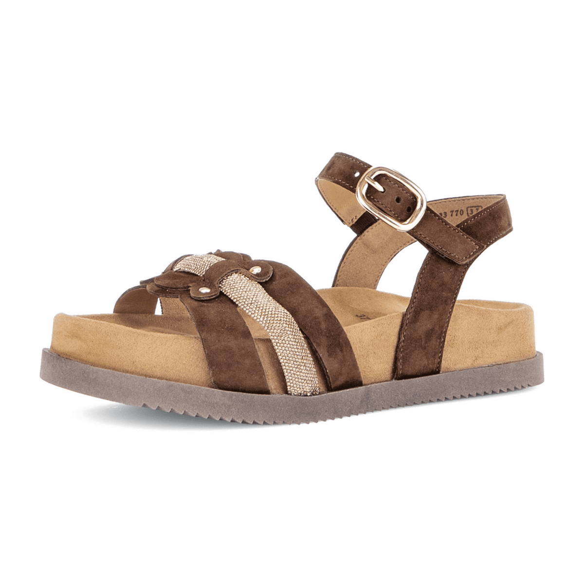 Gabor Best Fitting Women's Mules - Cacao Gold Nubuck Sandals