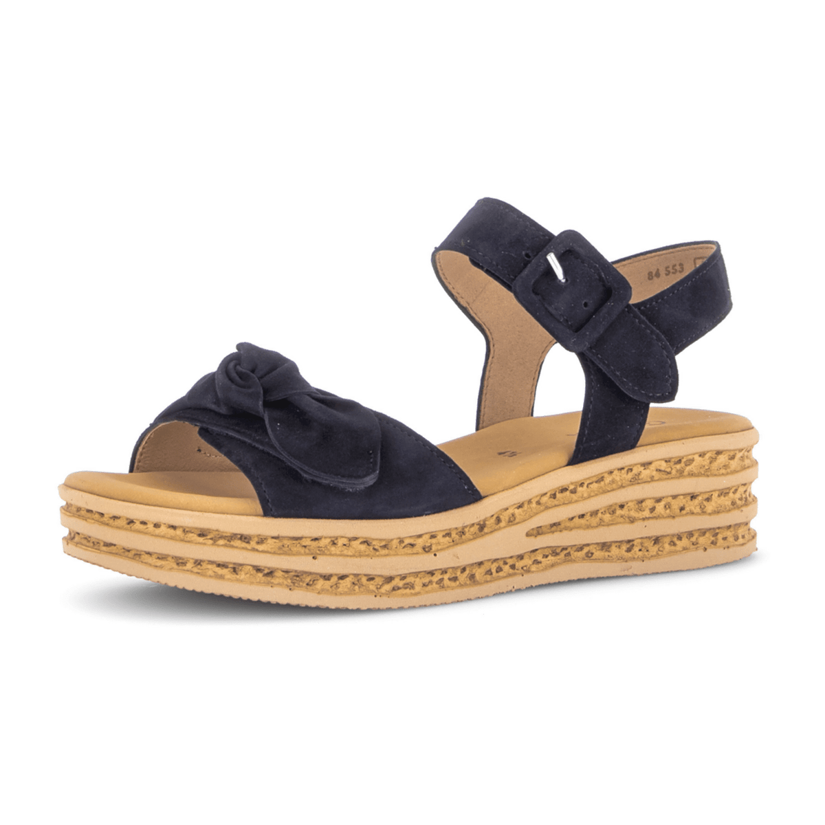 Gabor Women's Best Fitting Sandals - Dark Blue Patent Leather Open Toe