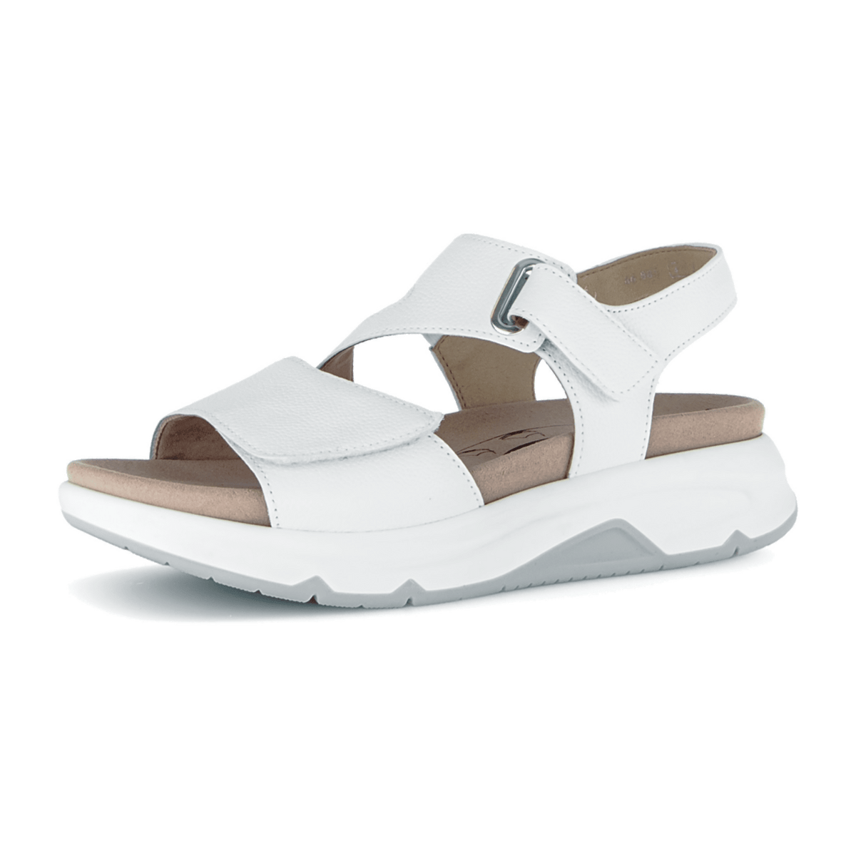 Gabor Women's Trekking Sandals White Smooth Leather Comfort