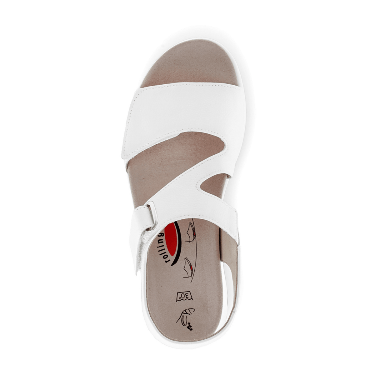 Gabor Women's Trekking Sandals White Smooth Leather Comfort